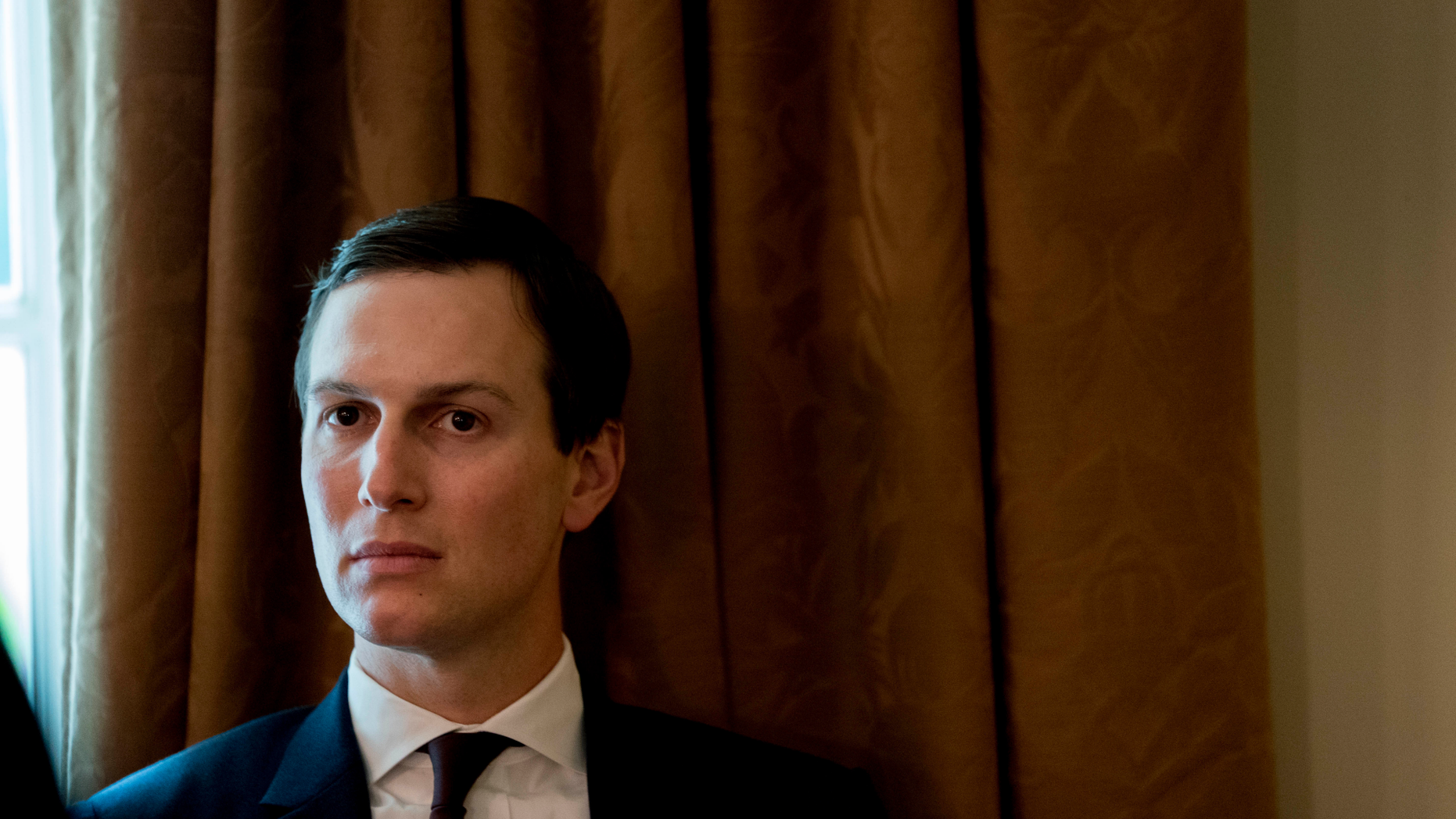 FILE - In this Thursday, Aug. 16, 2018 file photo, President Donald Trump's White House Senior Adviser Jared Kushner attends a cabinet meeting in the Cabinet Room of the White House, in Washington. The Kushner family real estate company was fined $210,000 by New York City regulators on Monday, Aug. 27, 2018, following an Associated Press investigation earlier this year that showed it routinely filed false documents with the city claiming it had no rent-regulated tenants in its buildings when it, in fact, had hundreds. (AP Photo/Andrew Harnik, File)