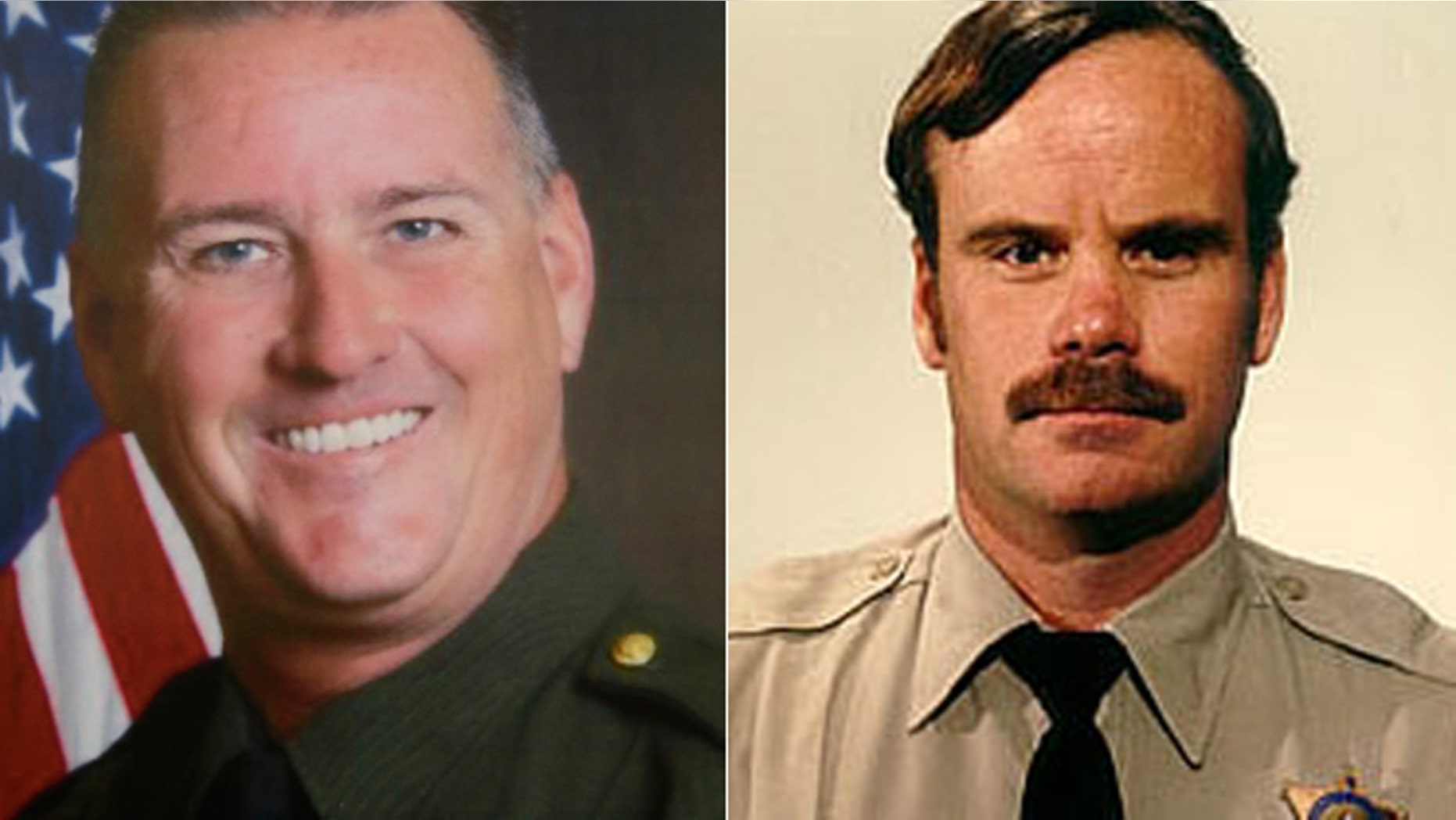 From the left, Placer County Sheriff’s Deputy Michael David Davis Jr. was killed in the line of duty exactly 26 years after his father, Riverside County Sheriff’s Deputy Michael David Davis, died in a helicopter crash.