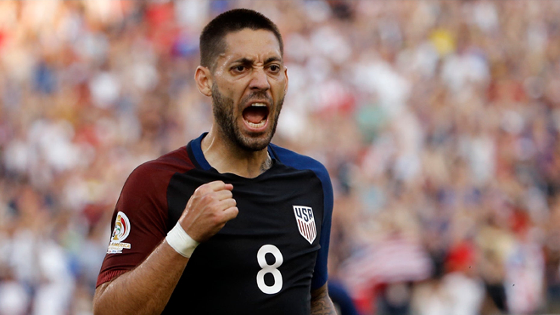 United States' Clint Dempsey reacts after scoring against Paraguay during the first half of a Copa America Group A soccer match Saturday, June 11, 2016, in Philadelphia. (AP Photo/Matt Rourke)