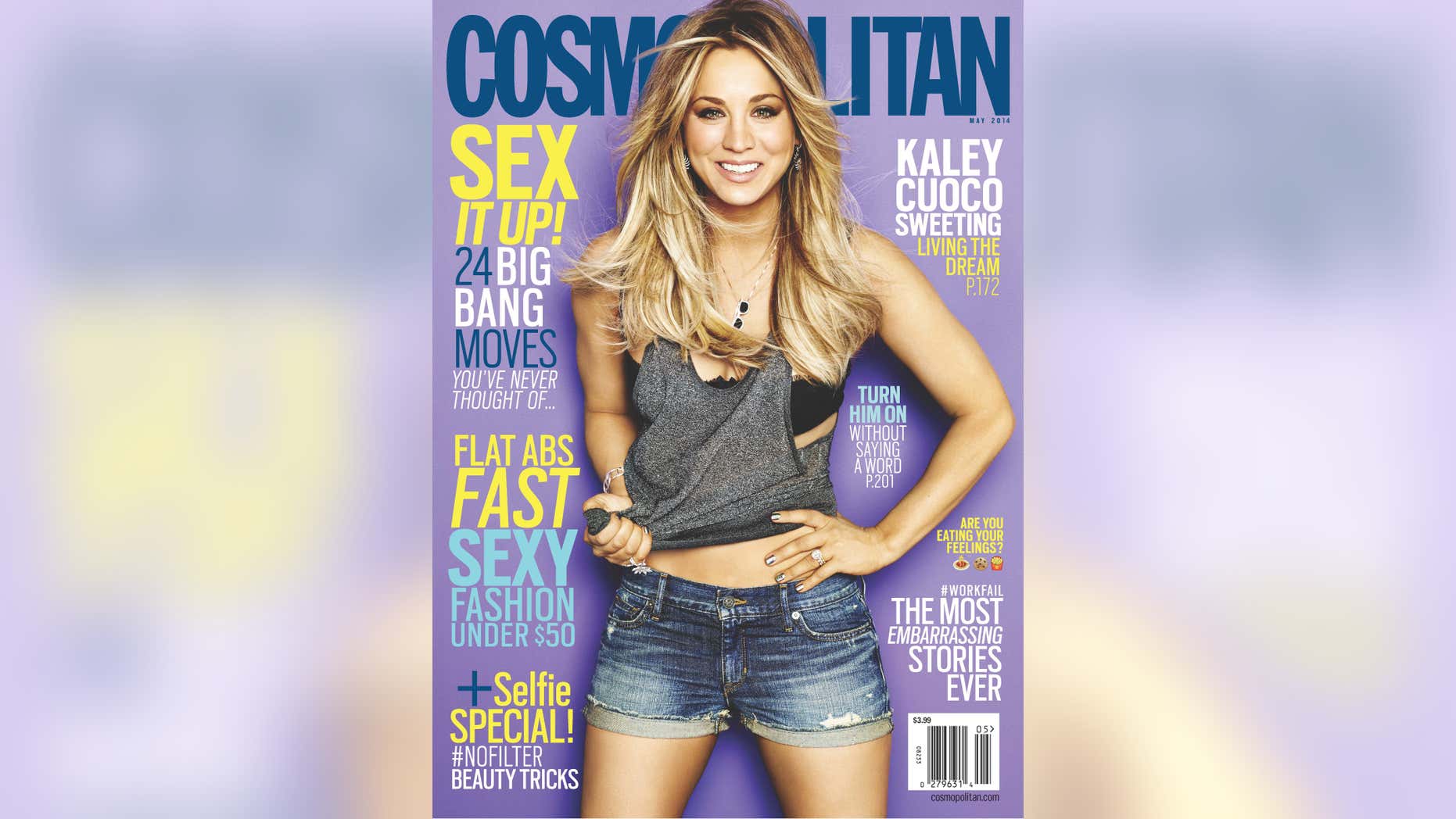 Kaley Cuoco-Sweeting appears on the May cover of Cosmopolitan, on newsstands nationwide April 8, 2014.