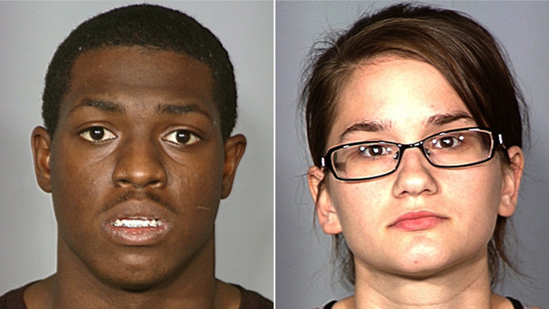 These undated photos provided by the Las Vegas Metropolitan Police Department show Anthony Stiger, left, and Melanie Constantini, right, who were arrested on Nov. 14, 2011 after the couple was found with a bloody saw and clothing in their apartment.