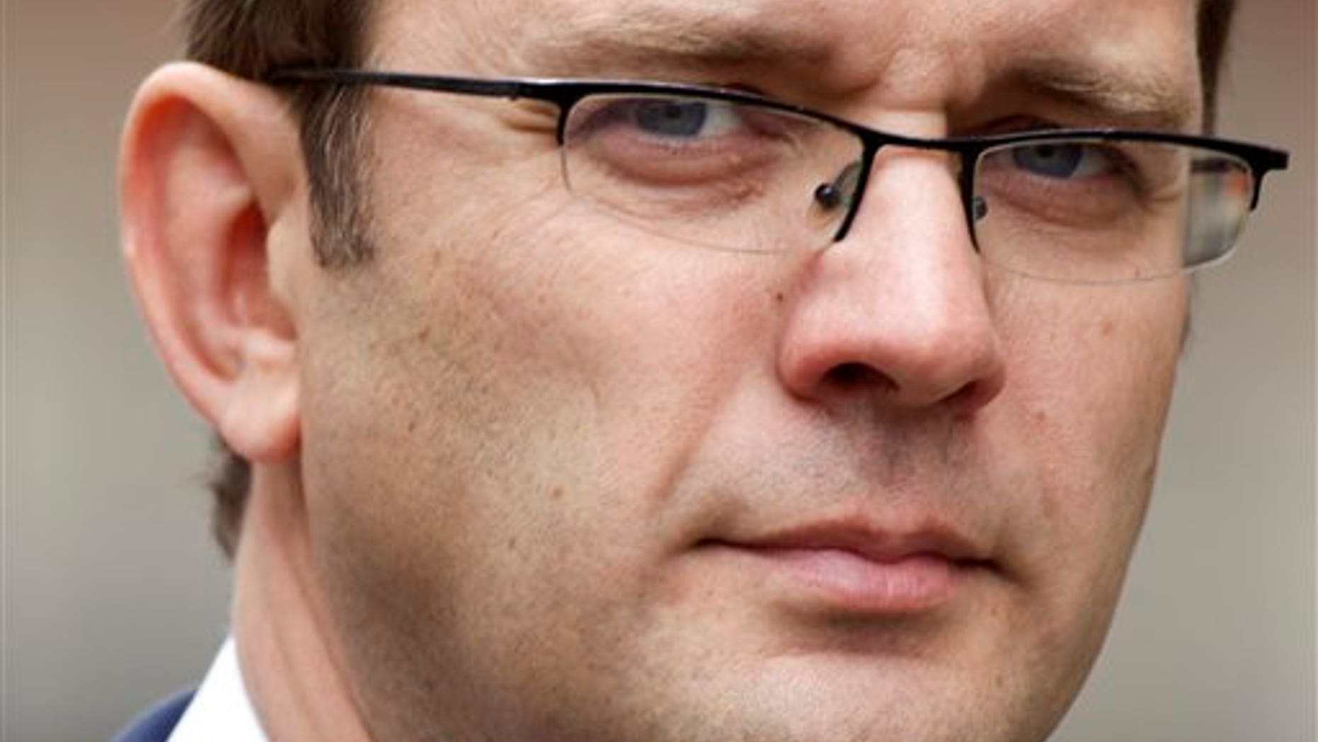 May 10, 2012: In this file photo, Andy Coulson, the former editor of the News of the World newspaper and former director of communications for Britain's Prime Minister David Cameron arrives to appear at the Leveson Inquiry at the High Court in London.
