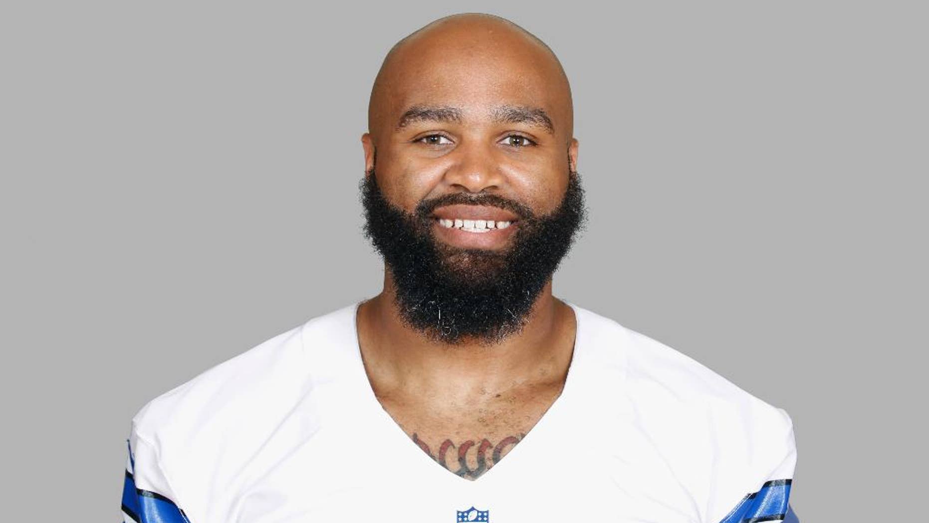 FILE - In this 2014 file photo, Anthony Spencer of the Dallas Cowboys NFL football team smiles for a portrait. All signs point to Spencer playing his first game in a year Sunday night against New Orleans. The Dallas defensive end had microfracture surgery on a troublesome knee after playing just one game in 2013. (AP Photo/File)