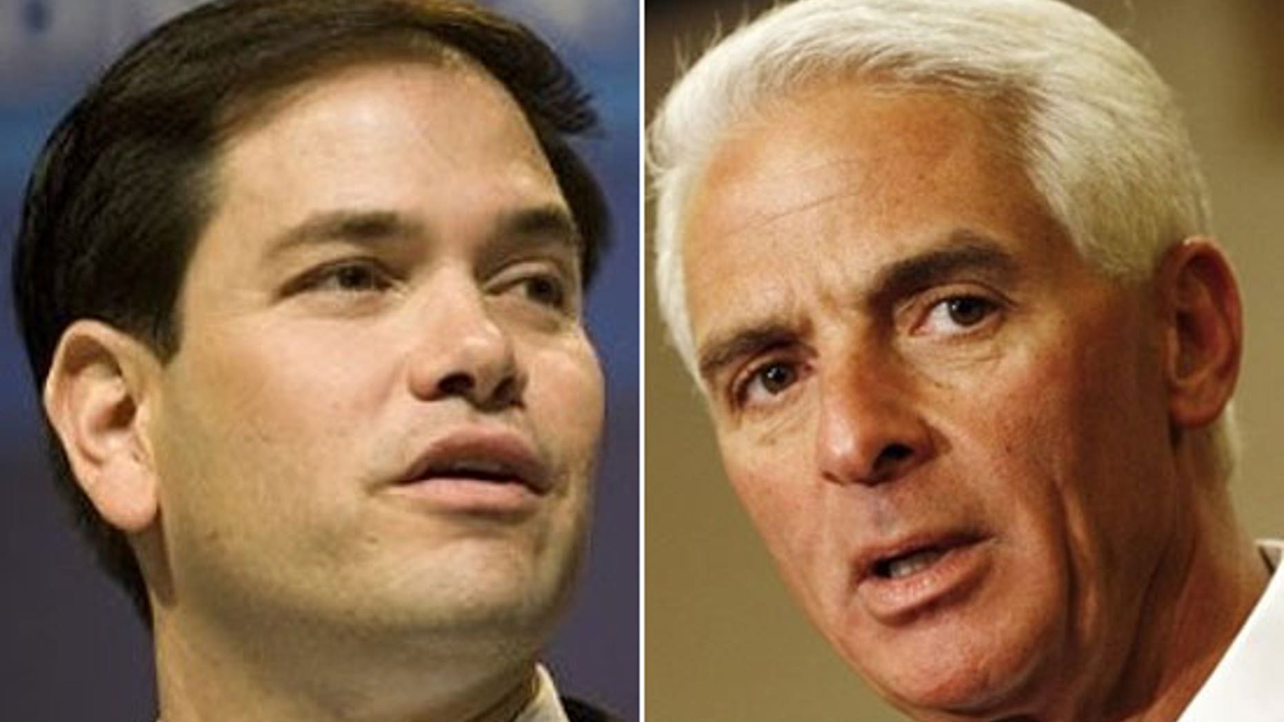 Former Florida House Speaker Marco Rubio (left) and Florida Gov. Charlie Crist are in a battle for the Republican nomination for the U.S. Senate race.
