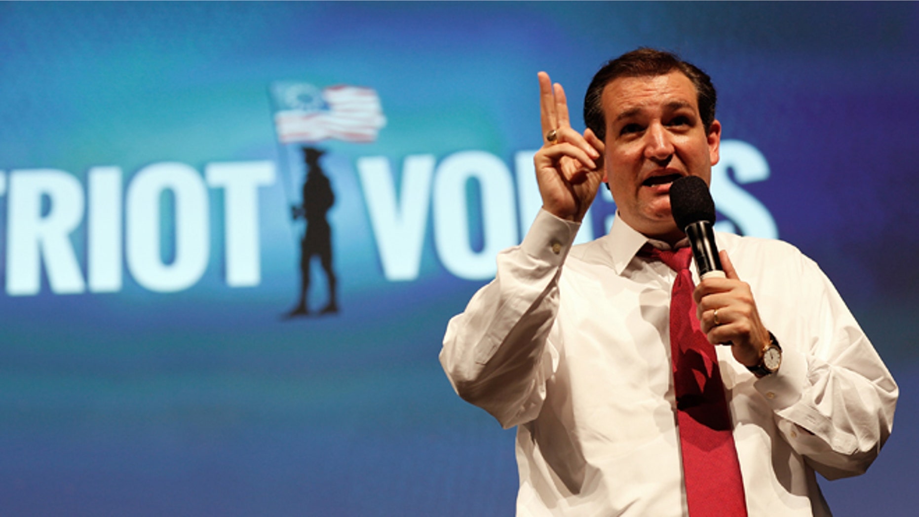 TAMPA, FL - AUGUST 29: Senate Republican Candidate, Texas Solicitor General Ted Cruz speaks at the "Patriots for Romney-Ryan Reception" on August 29, 2012 in Tampa, Florida. Former Massachusetts Gov. Former Massachusetts Gov. Mitt Romney was nominated as the Republican presidential candidate during the RNC, which is scheduled to conclude August 30. (Photo by Tom Pennington/Getty Images)