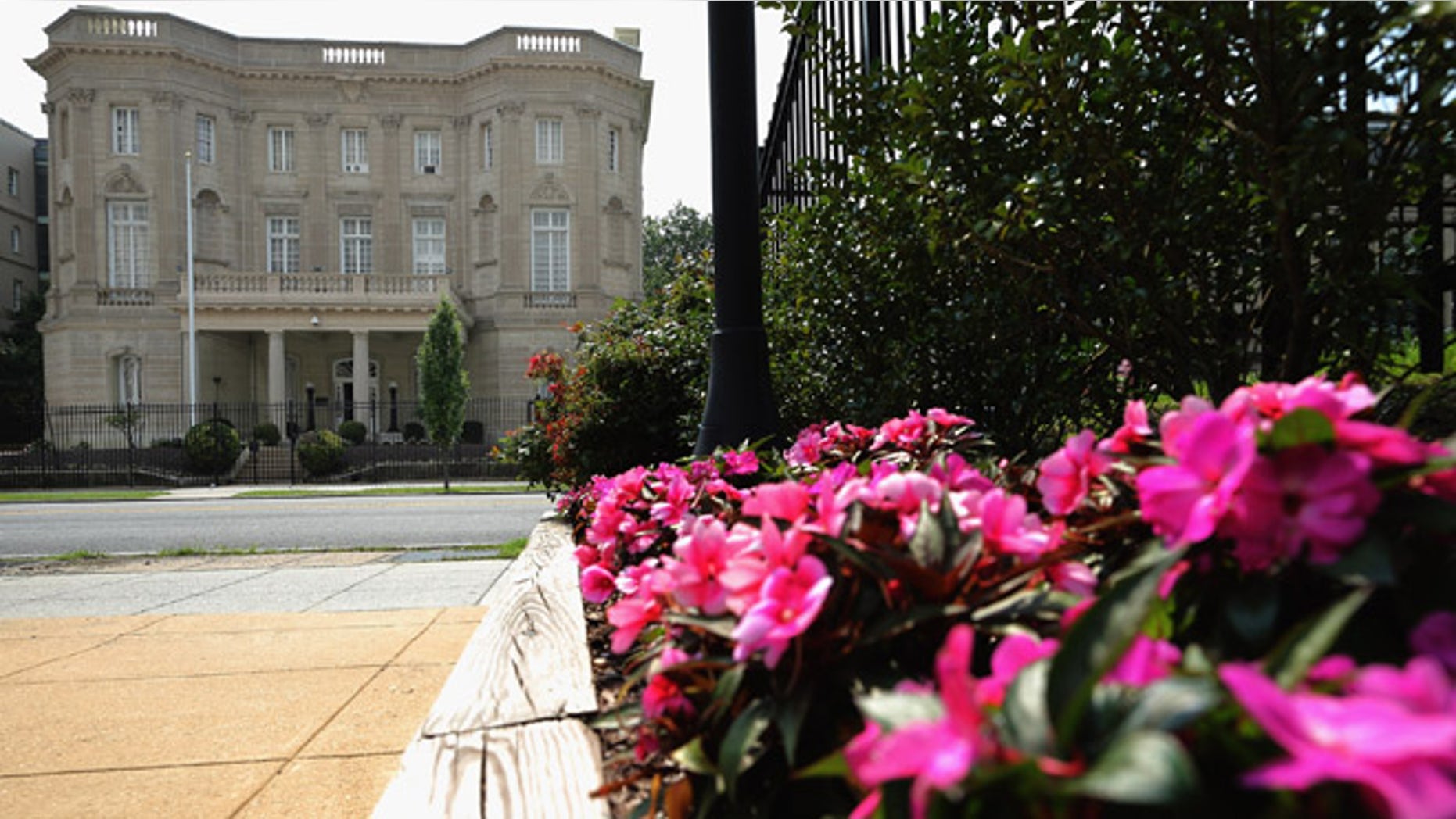 The Cuban Interests Section, the de facto diplomatic mission for Cuba in the United States, stands on the 16th Street Northwest, a main north-south thoroughfare July 1, 2015 in Washington, DC. (Photo by Chip Somodevilla/Getty Images)