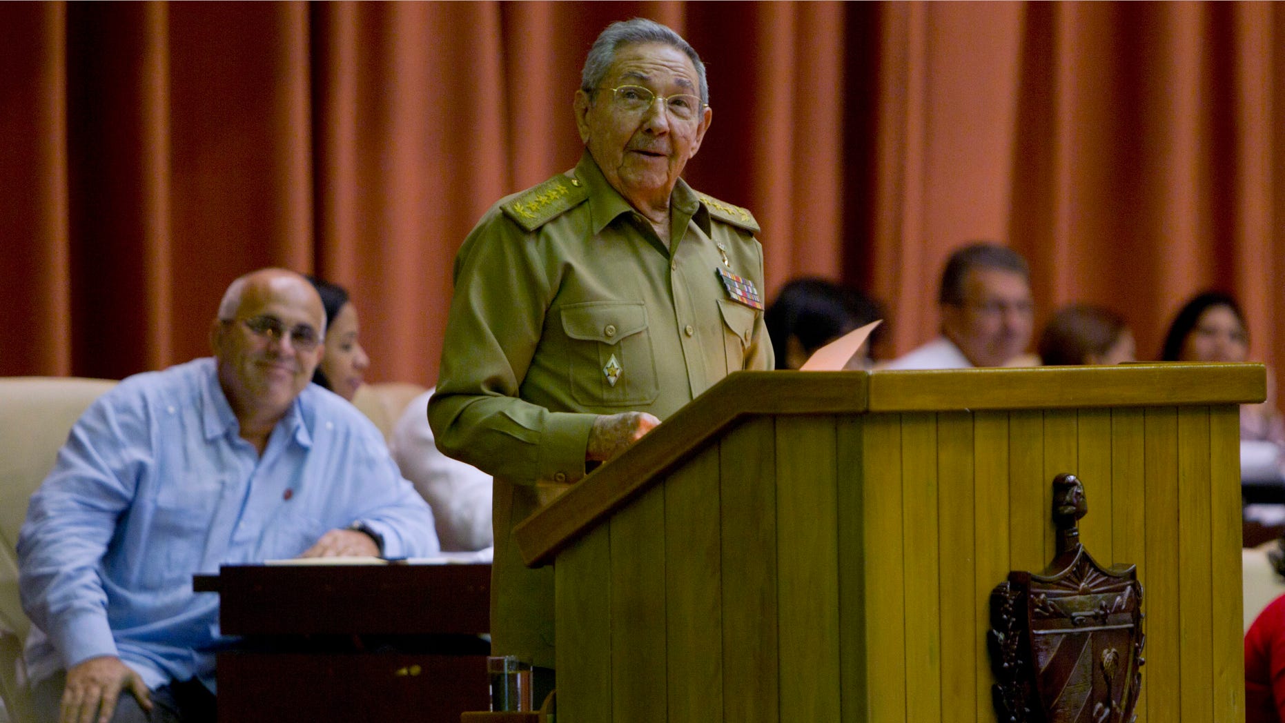 Cuba's President Raul Castro addresses the National Assembly in Havana, Cuba, Wednesday, July 15, 2015.