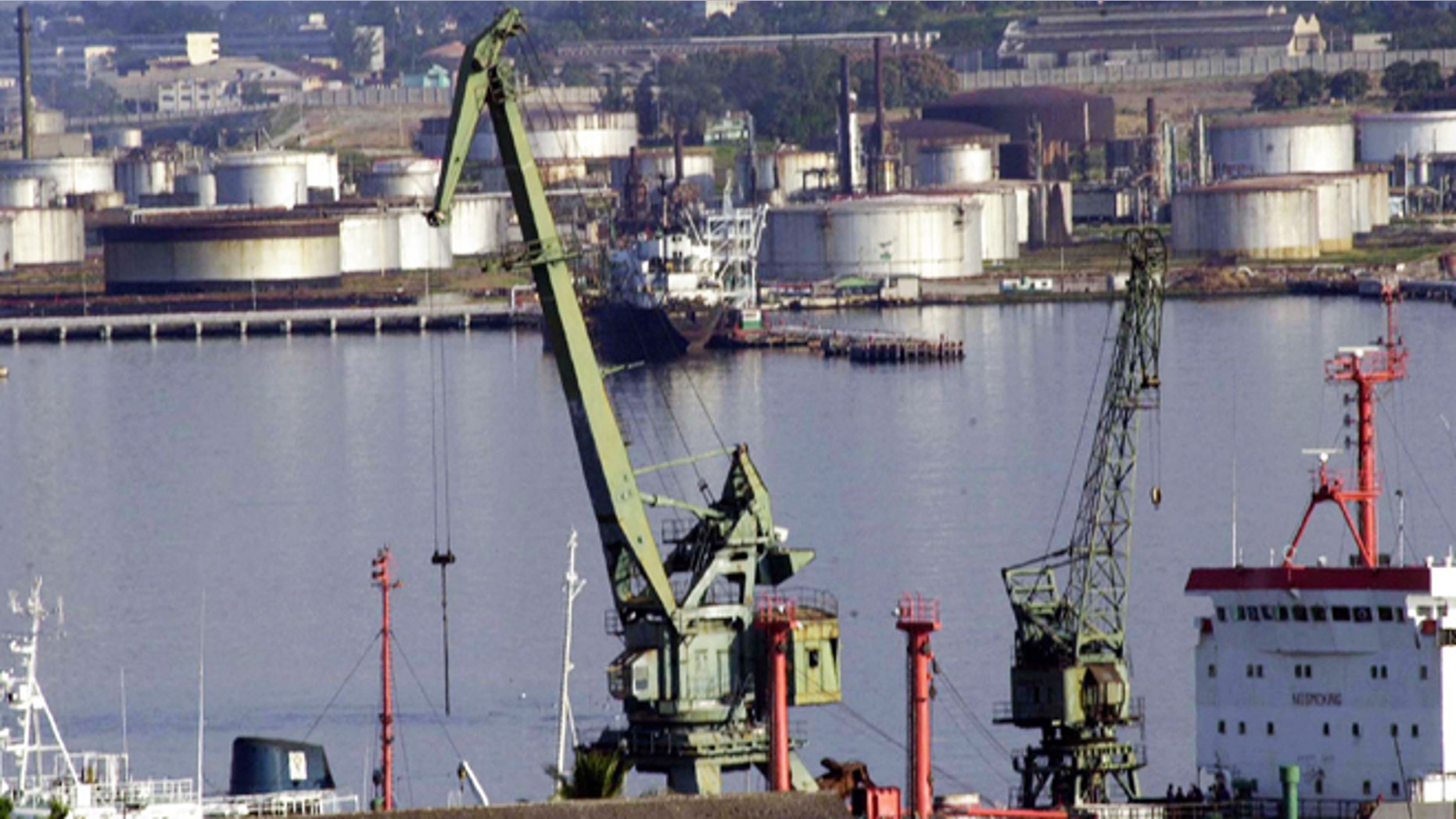 HAVANA, CUBA - MARCH 8: Few oil tankers arrive at a refinery March 3, 2003 in Havana, Cuba. Due to the current conflict in Venezuela, Cuba's main supplier of petroleum, fewer tankers are delivering as much oil as agreed to by the two countries. (Photo by Jorge Rey/Getty Images)
