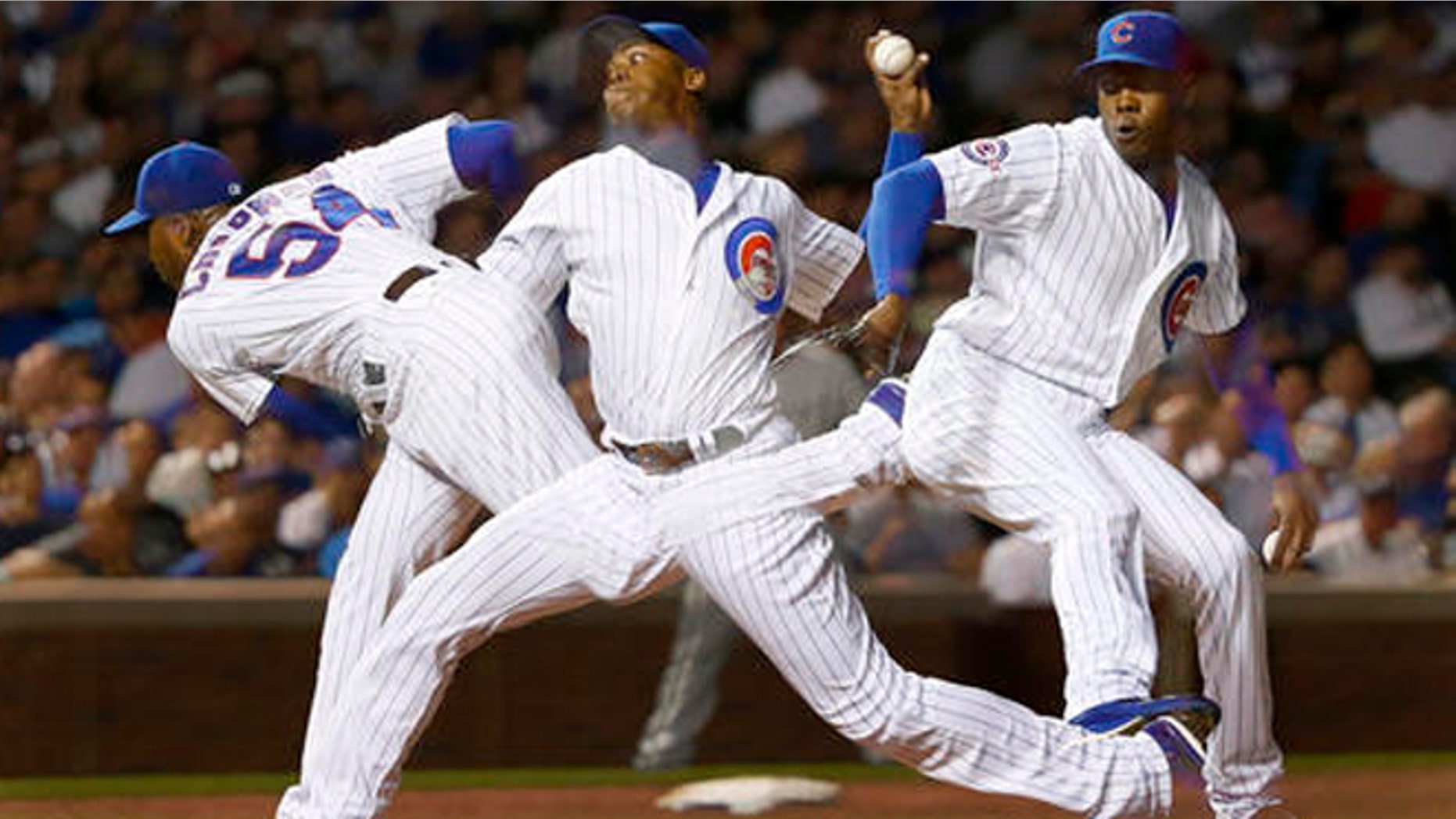 Chicago Cubs relief pitcher Aroldis Chapman on Thursday, July 28, 2016, in Chicago.