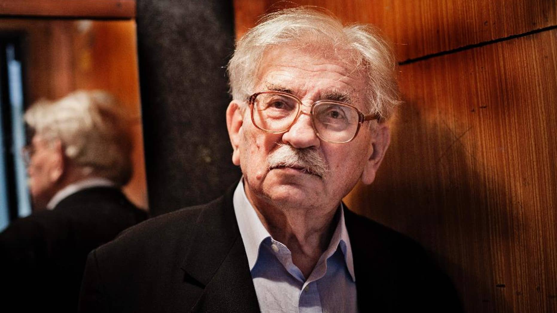 FILE - In this Feb. 7, 2011 file photo Czech writer and journalist Ludvik Vaculik is pictured in his apartment in Prague, Czech Republic. Vaculik died at the age of 88 on Saturday, June 6, 2015. He was author of Two Thousand Words manifesto in 1968 and Charter 77 signatory. (Josef Horazny/CTK via AP, File) SLOVAKIA OUT