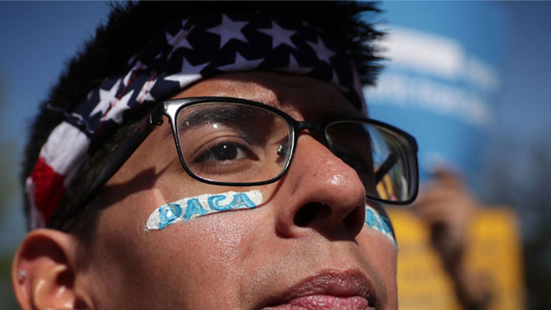 WASHINGTON, DC - APRIL 18: Pro-immigration activist Omar Martinez attends a rally in front of the U.S. Supreme Court April 18, 2016 in Washington, DC. The Supreme is scheduled to hear oral arguments in the case of United States v. Texas, which is challenging President Obama's 2014 executive actions on immigration - the Deferred Action for Children Arrivals (DACA) and Deferred Action for Parents of American and Lawful Permanent Residents (DAPA) programs. (Photo by Alex Wong/Getty Images)
