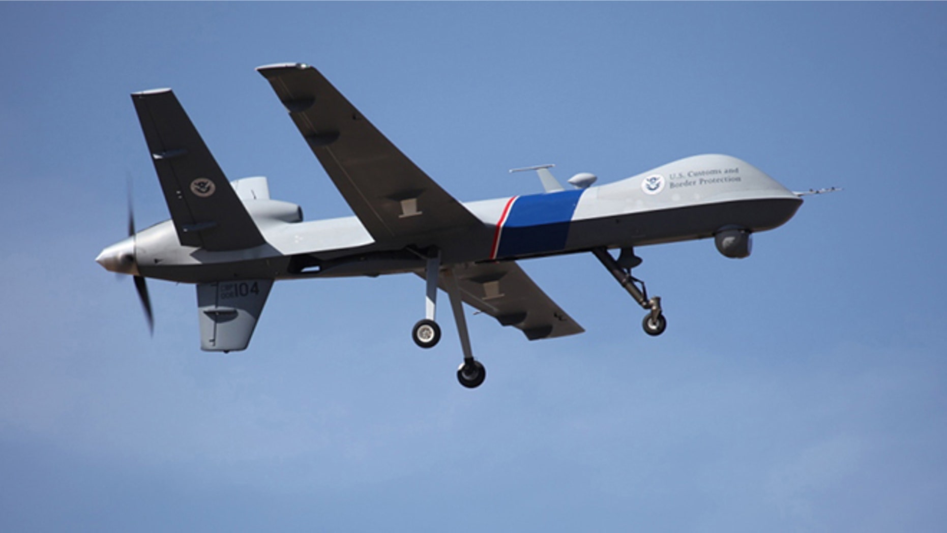 This undated photo provided by U.S. Customs and Border Protection shows an unmanned drone used to patrol the U.S.-Canadian border.