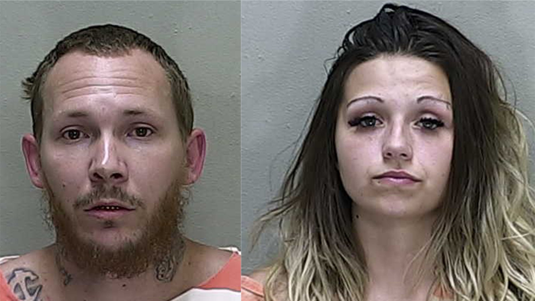 Ocala Police said William Parrish Jr. (left) and McKenzee Dobbs (right) sold drugs out of a drive-thru window in their mobile home in Florida. The couple was arrested on August 23.