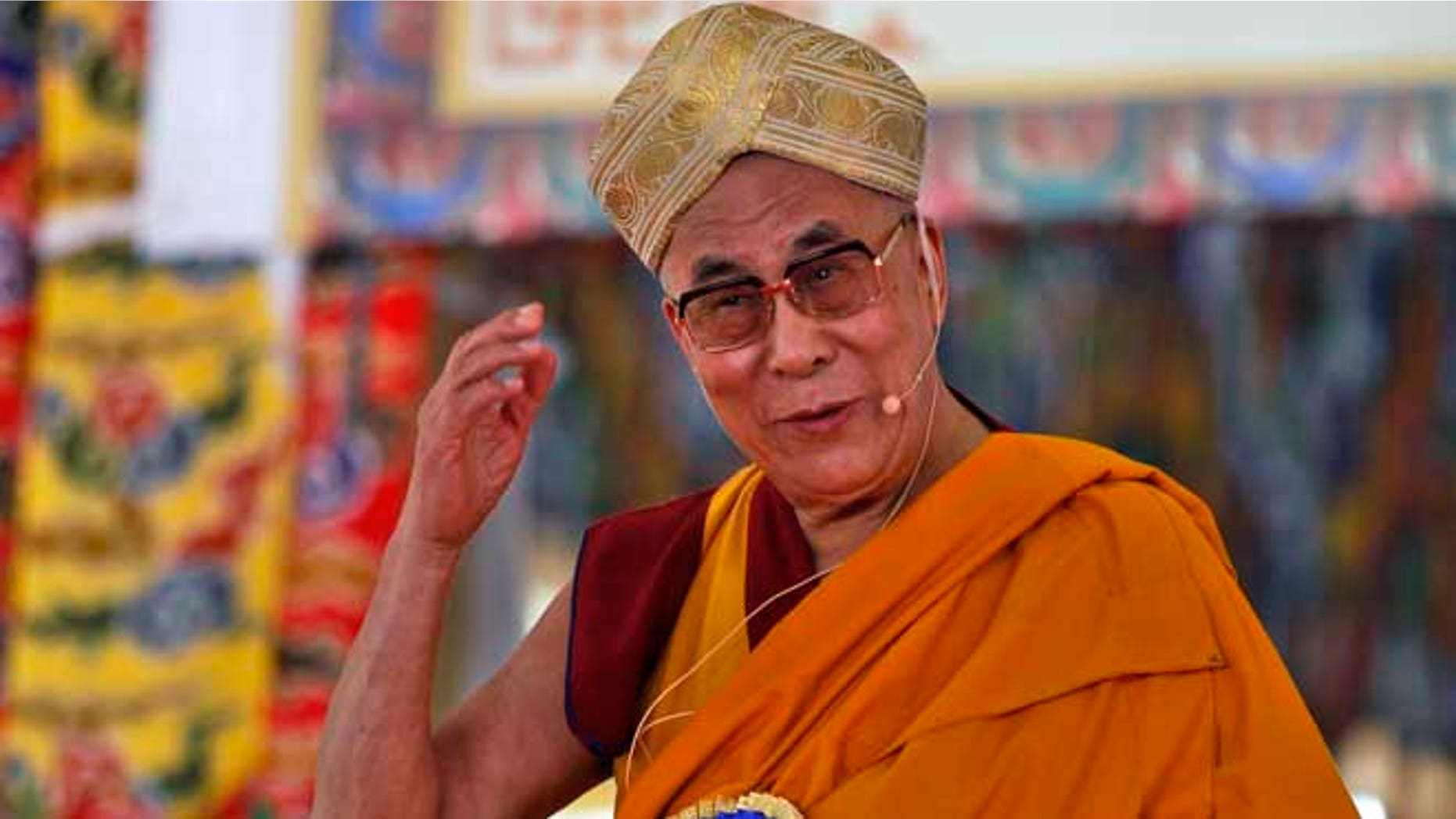 July 6, 2013: Tibetan spiritual leader the Dalai Lama speaks during an event organized to celebrate his 78th birthday at a Tibetan Buddhist monastery in Bylakuppe, about 220 kilometers (137 miles) southwest of Bangalore, India.