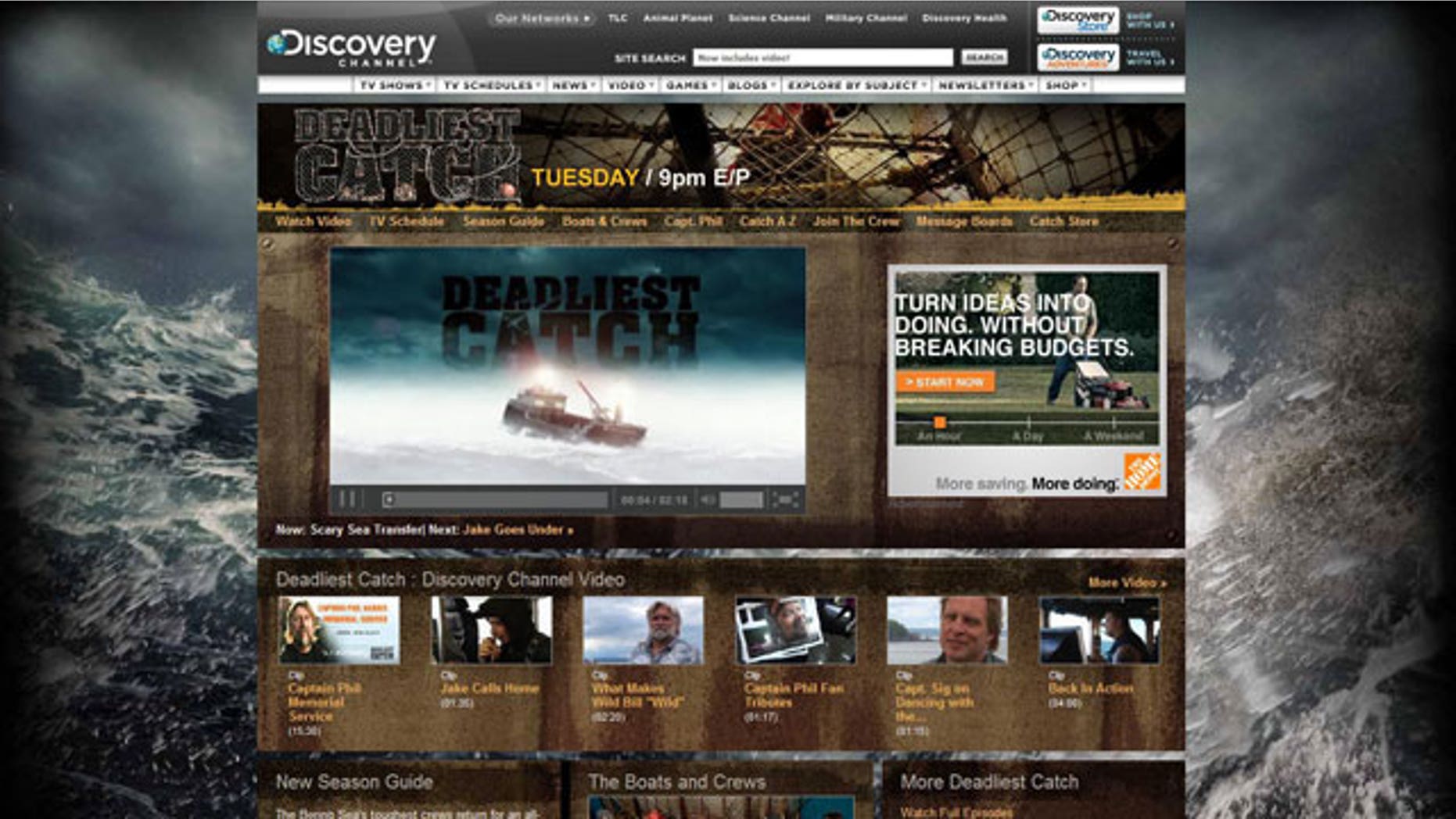 A screen grab from Deadliest Catch's website.
