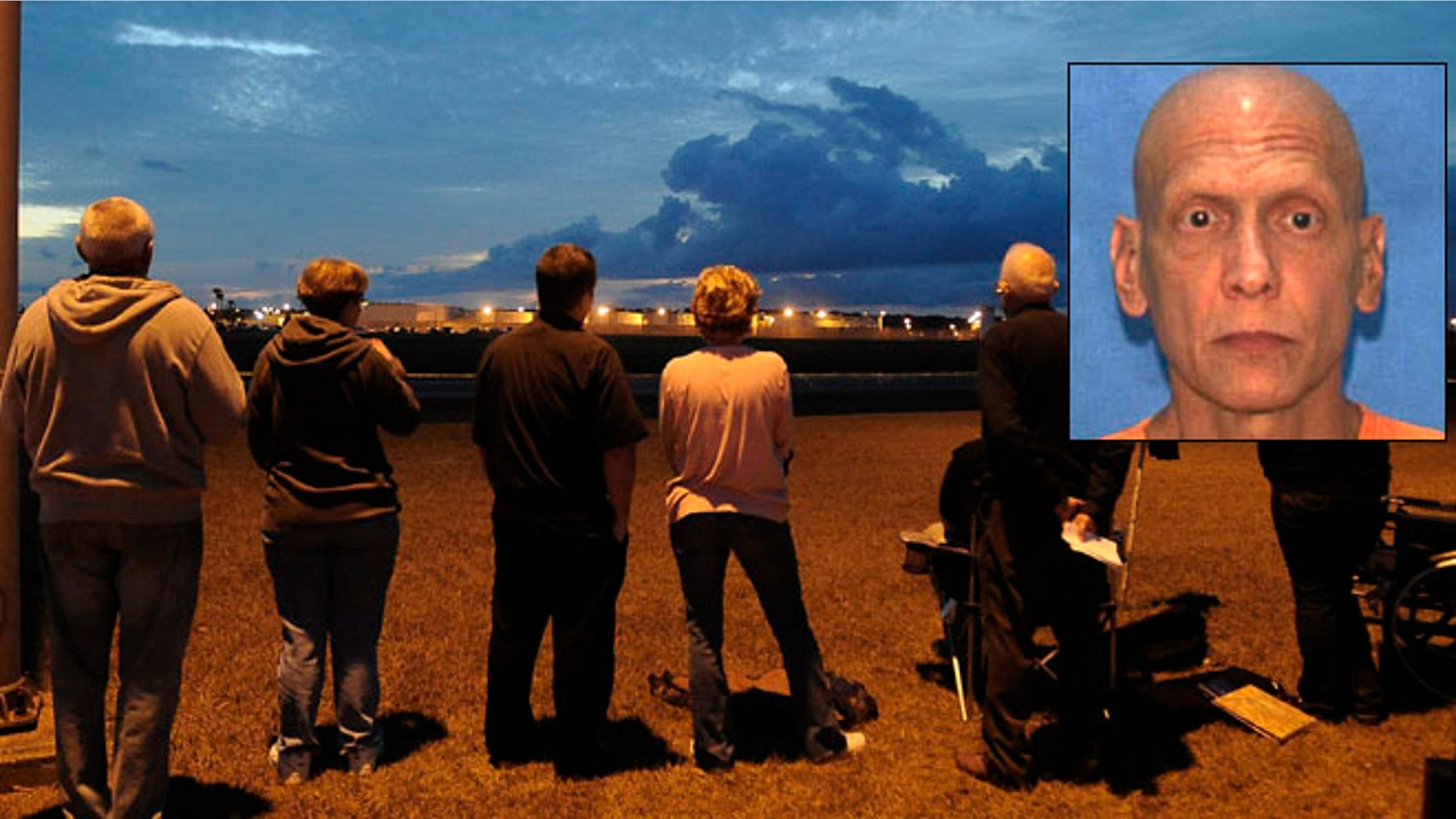 Dec. 11: Death penalty protestors watch the Florida State Correctional facility near Starke, Fla., as they wait for the execution of Manuel Pardo, 56.