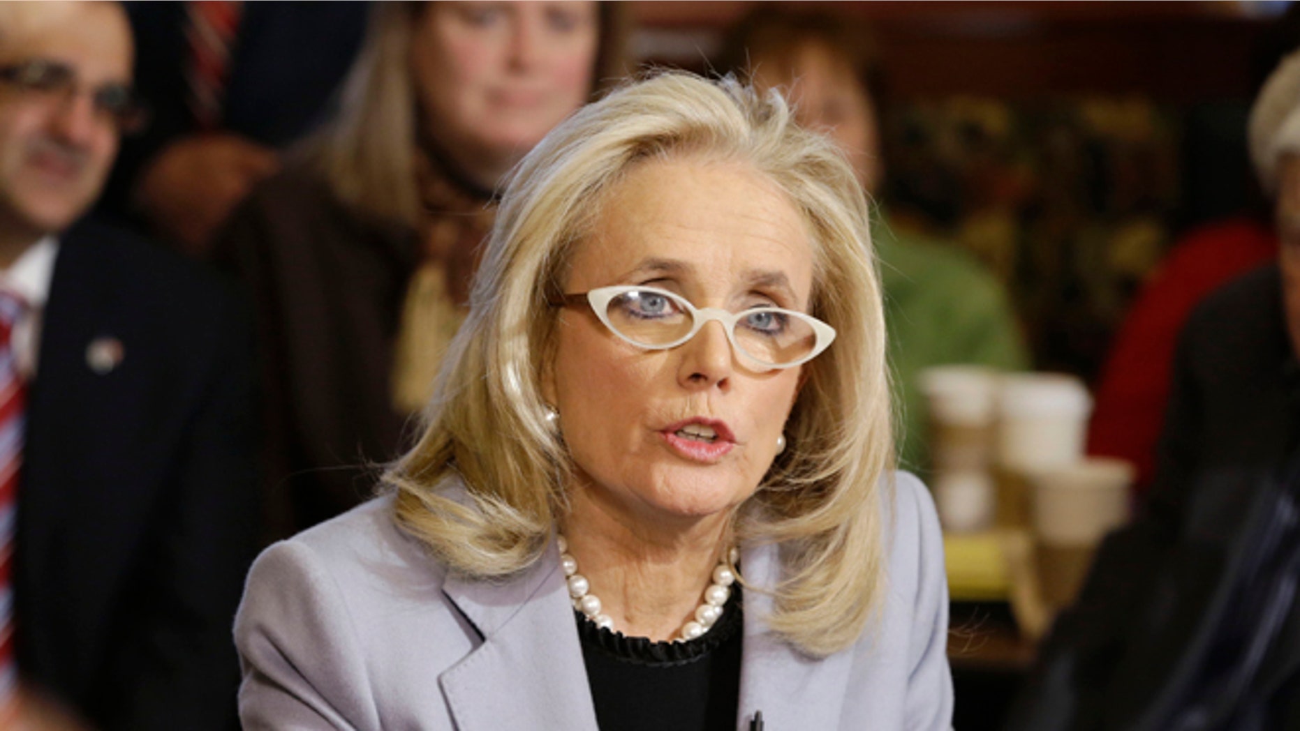 FILE: Feb. 28, 2014: Michigan Democrat Debbie Dingell announces her candidacy for a House seat, in Dearborn, Mich.