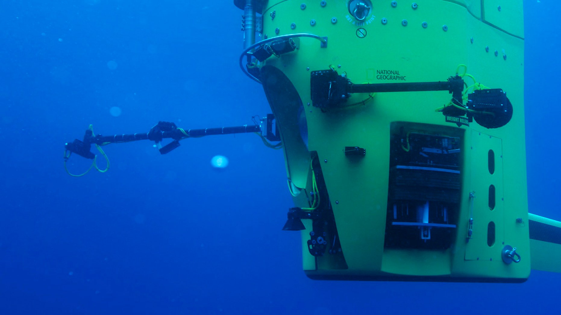 Crews conduct in-water testing in Australia of DEEPSEA CHALLENGER, the submersible that explorer and filmmaker James Cameron piloted to the bottom of the Mariana Trench.
