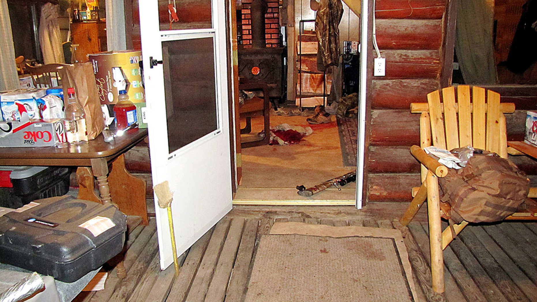 Oct. 2, 2013: This undated photo provided by the Grant County Sheriff shows a cabin near Granite, Ore., where a 14-year-old boy shot and killed two others and accidentally shot and wounded himself during a hunting trip.