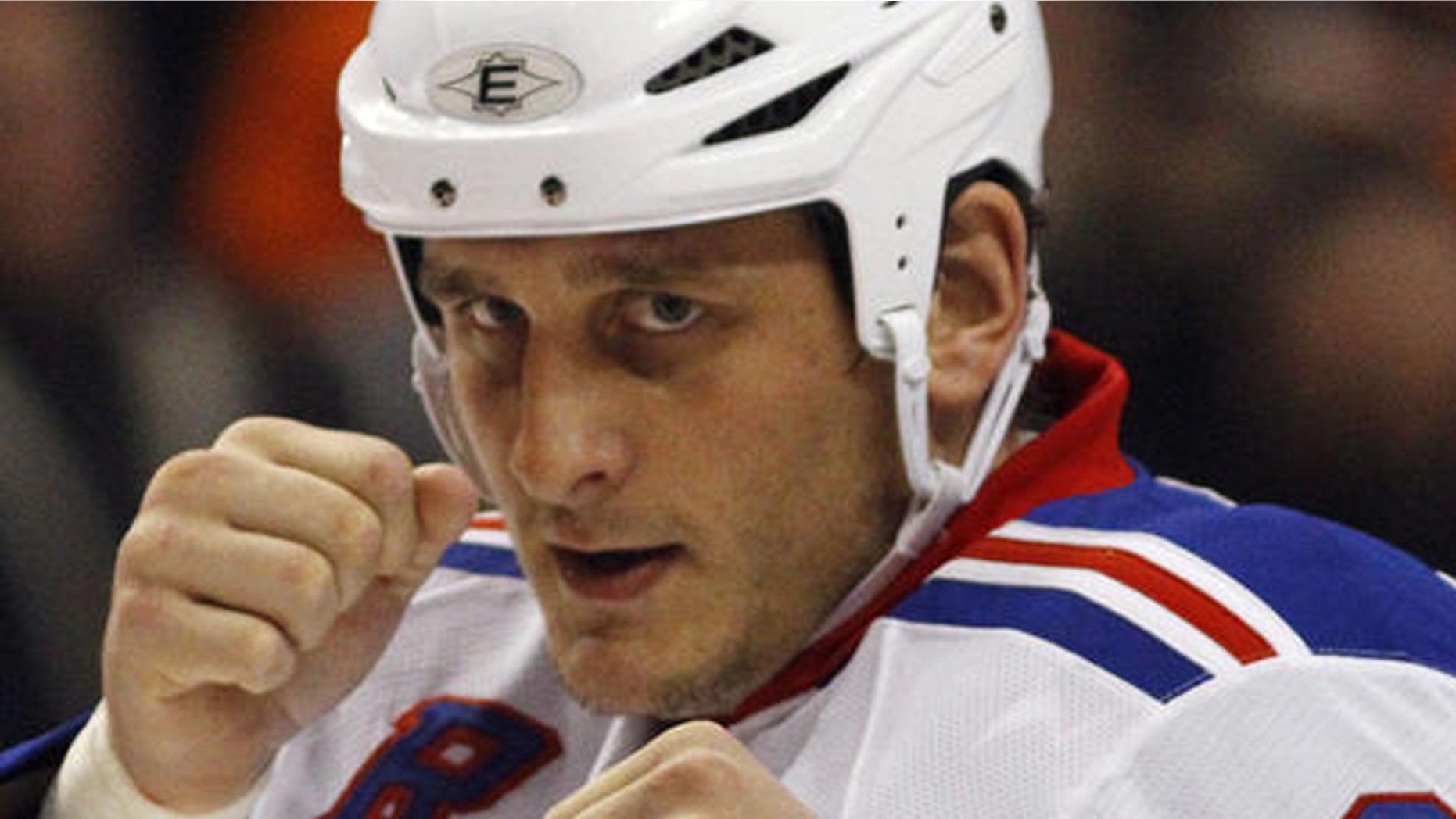 Derek Boogaard during during an NHL hockey game with the New York Rangers.