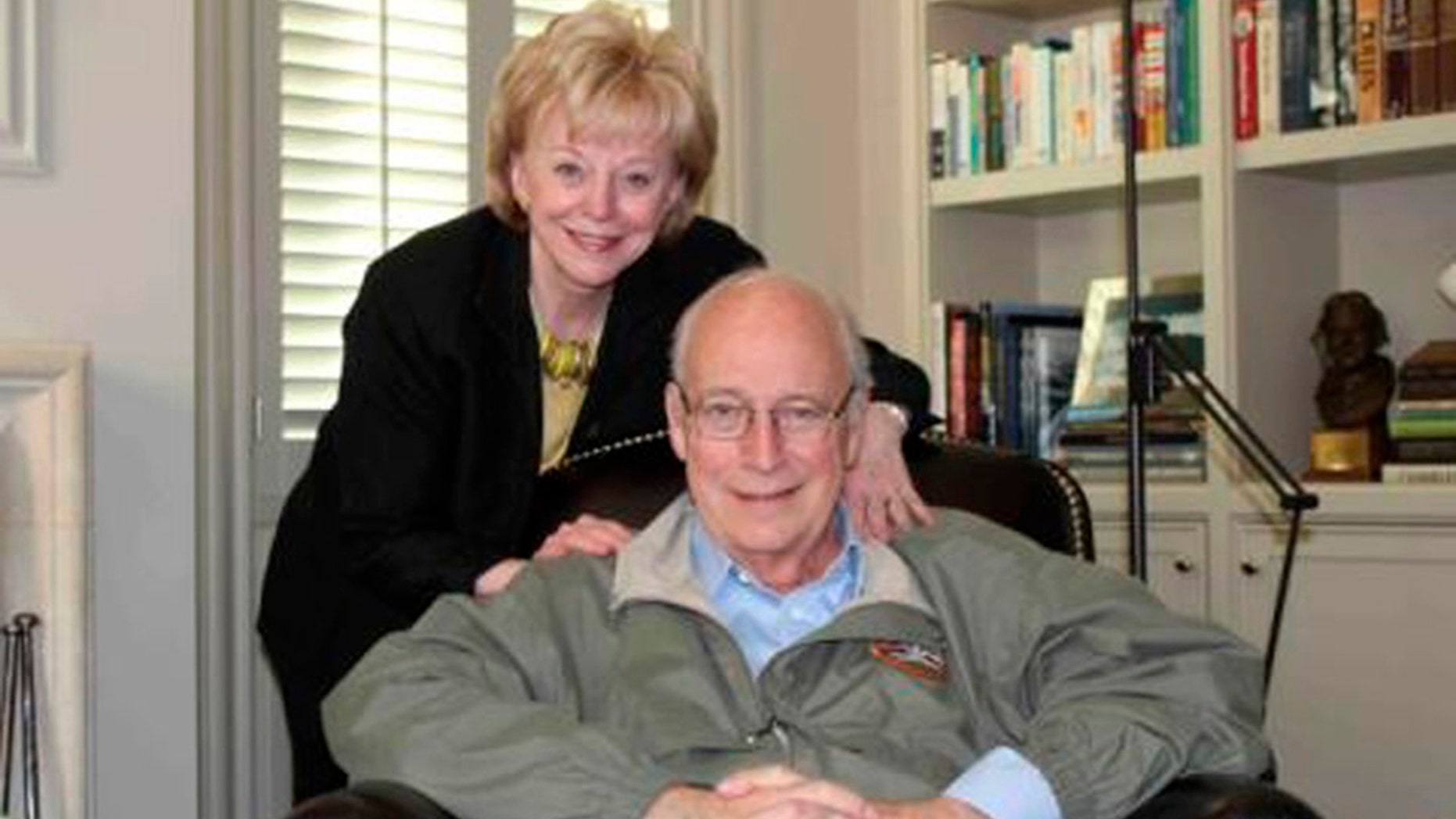 April 3, 2012: Former U.S. Vice President Dick Cheney and his wife Lynne are pictured at home in this family photograph.