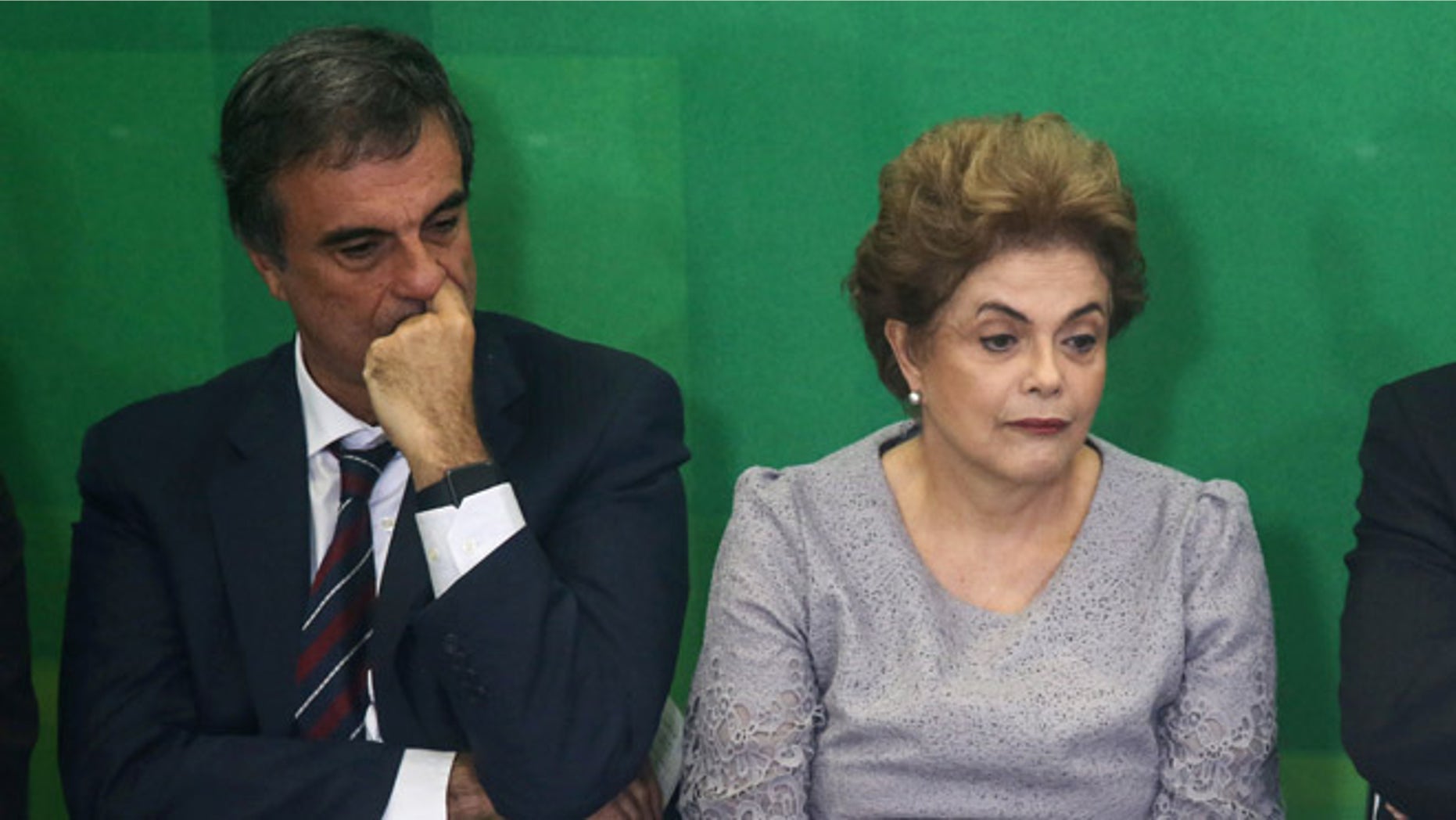 Brazilian President Dilma Rousseff and Attorney General Jose Eduardo Cardozo on March 22, 2016.