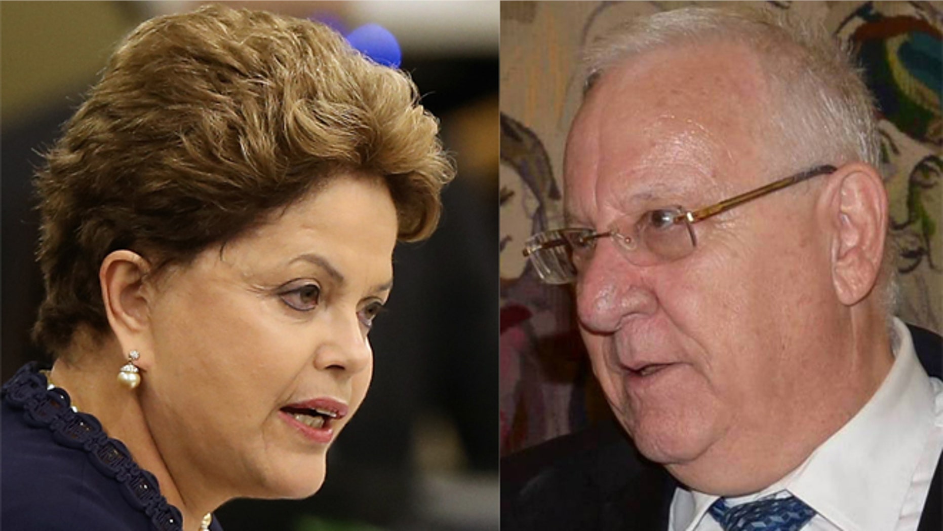 A photo composite of Brazilian President Dilma Rousseff (left) and Israeli President Reuven Rivlin (right).