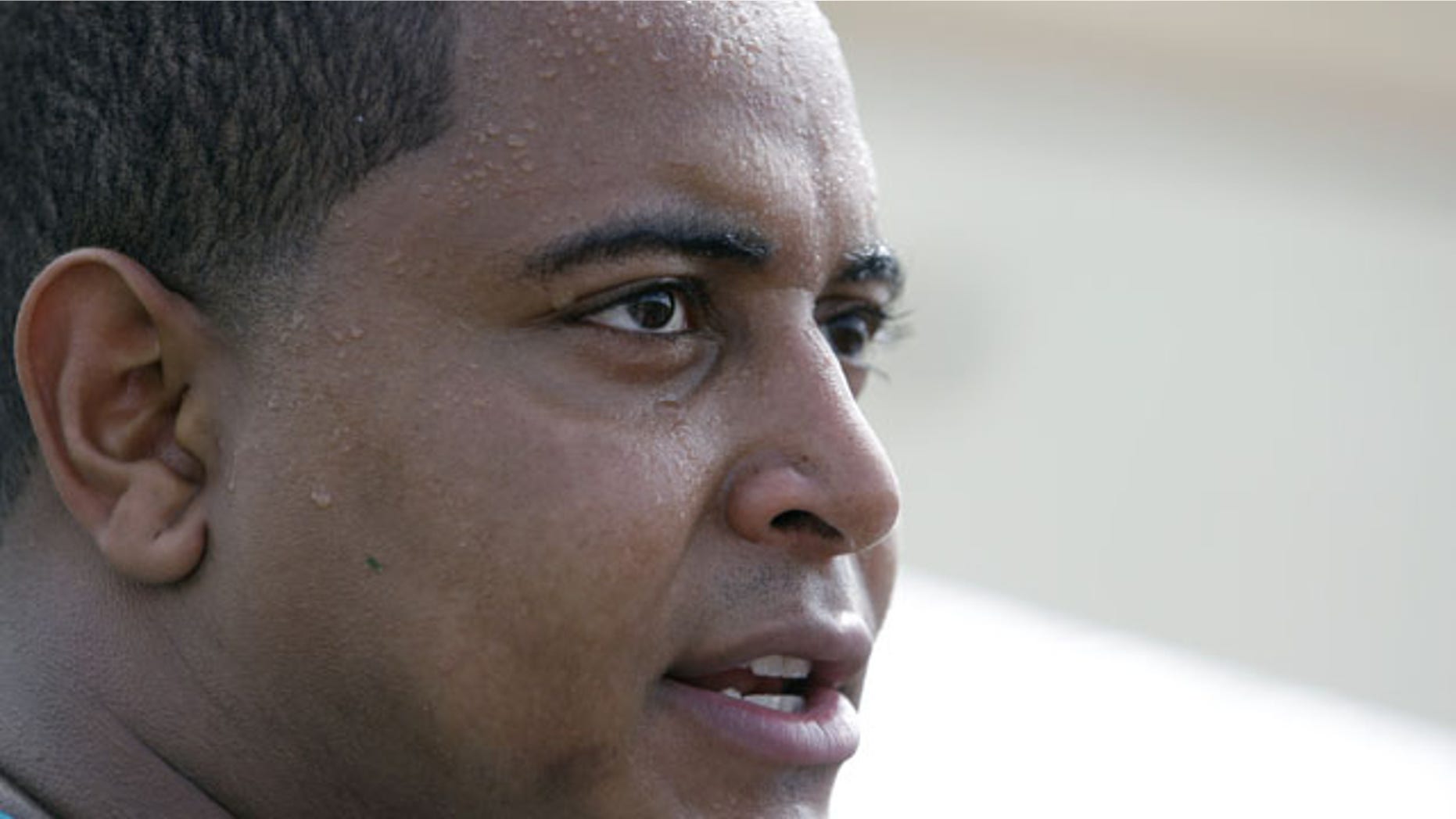 FILE - In this July 22, 2013, file photo, Miami Dolphins tackle Jonathan Martin in interviewed after an NFL football practice in Davie, Fla. (AP)