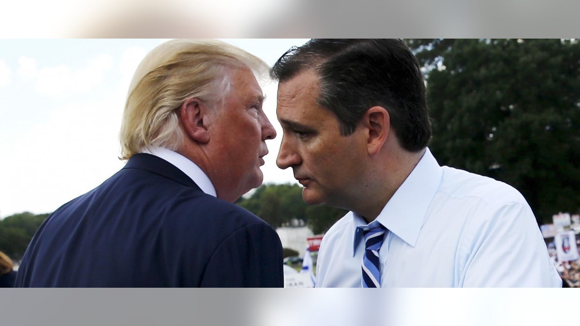 Sept. 9, 2015- Republican presidential candidates Sen. Ted Cruz and Donald Trump at a rally in Washington D.C. (REUTERS)