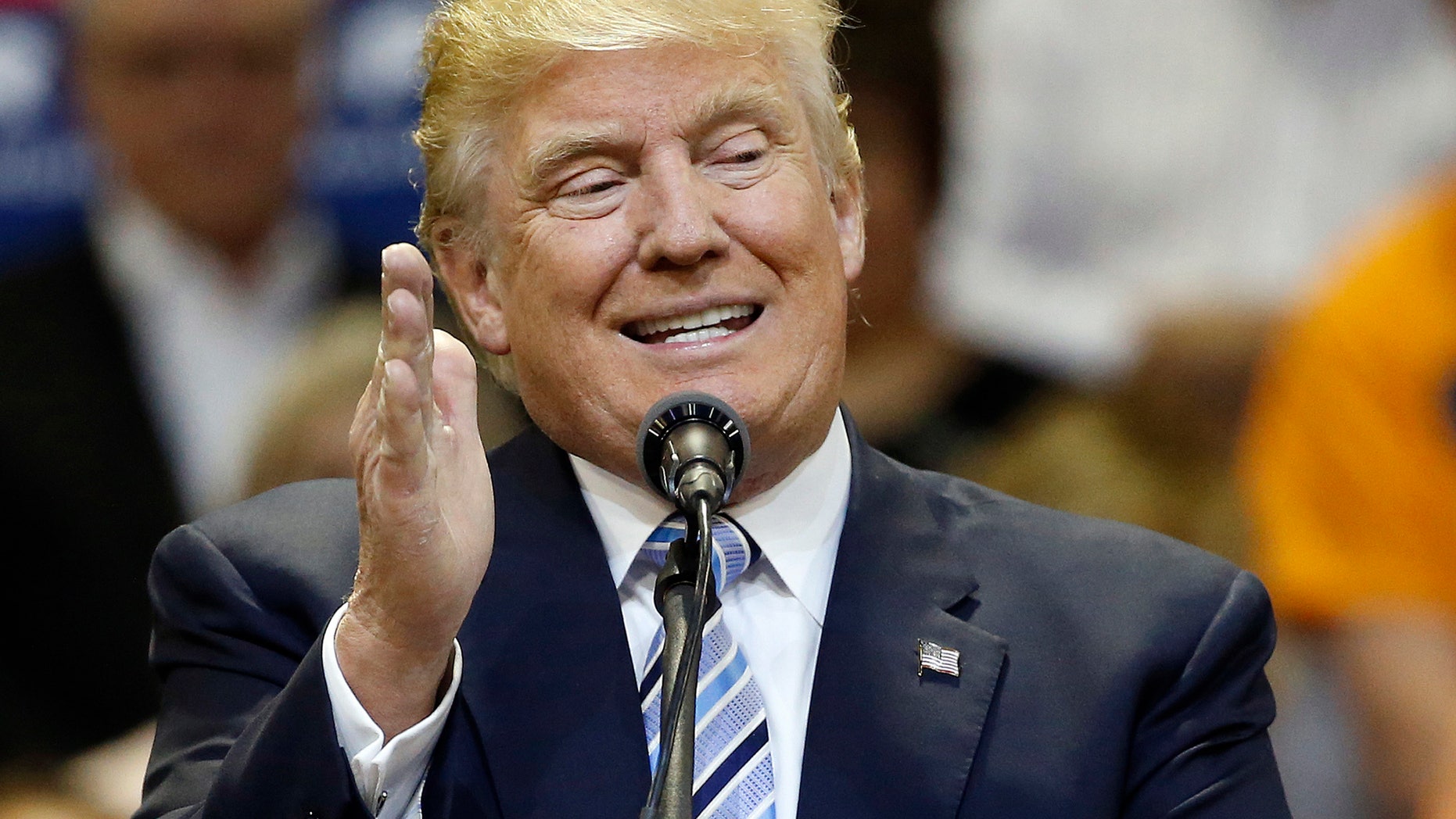 FILE - In this May 26, 2016, file photo, Republican presidential candidate Donald Trump speaks at a campaign rally at the Rimrock Auto Arena, in Billings, Mont. Trump, meet public accountability. The real estate magnate-turned presidential candidate is fussing over probes into whether his promises match his deeds and whether his deeds were legal. But scrutiny is a fact of life for any aspiring public official, even more so for those who win office. Multiply that, should Trump win the presidency. (AP Photo/Brennan Linsley, File)