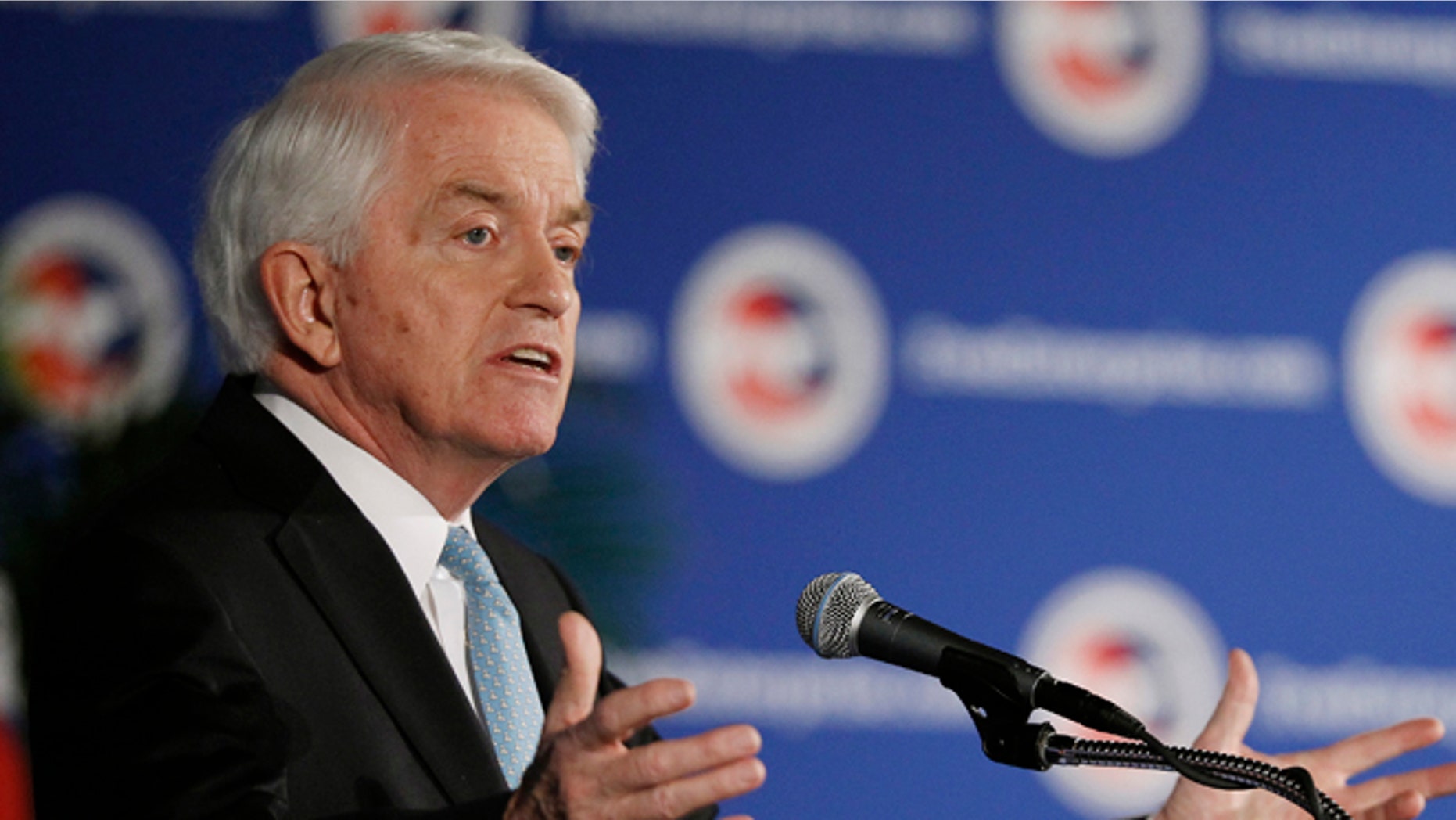 FILE: Jan. 10, 2013. U.S. Chamber of Commerce President and CEO Thomas Donohue at the group's headquarters in Washington, D.C.
