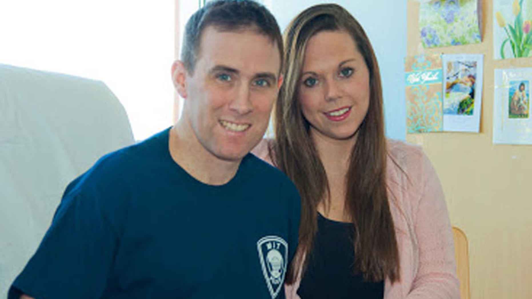 Richard Donohue, shown here with his wife, is recuperating after being severely injured in a gun battle with the Boston Marathon bombing suspects.