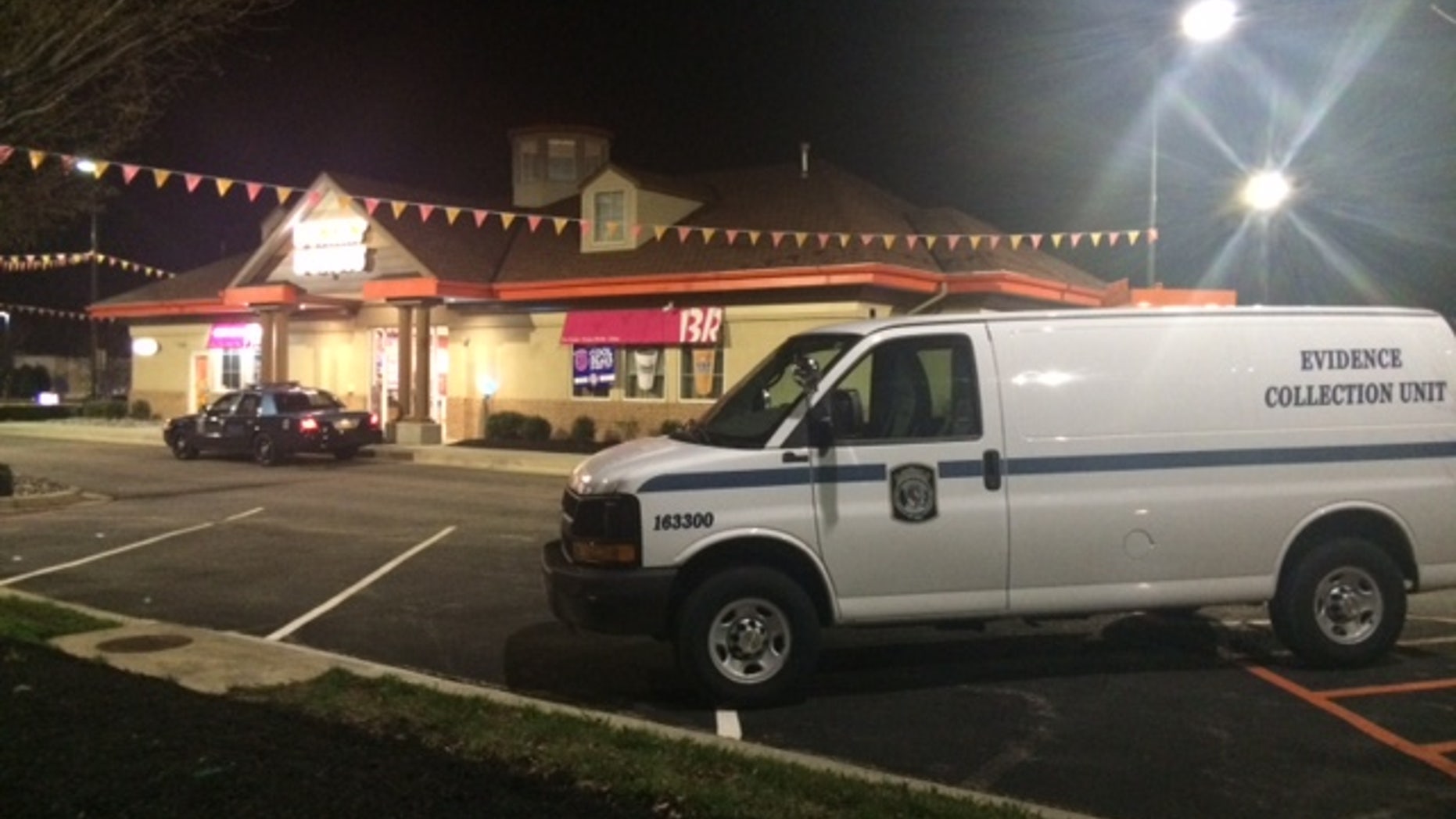 April 12, 2015: Police respond to the scene of a homicide in a Dunkin' Donuts in Hanover, Md.