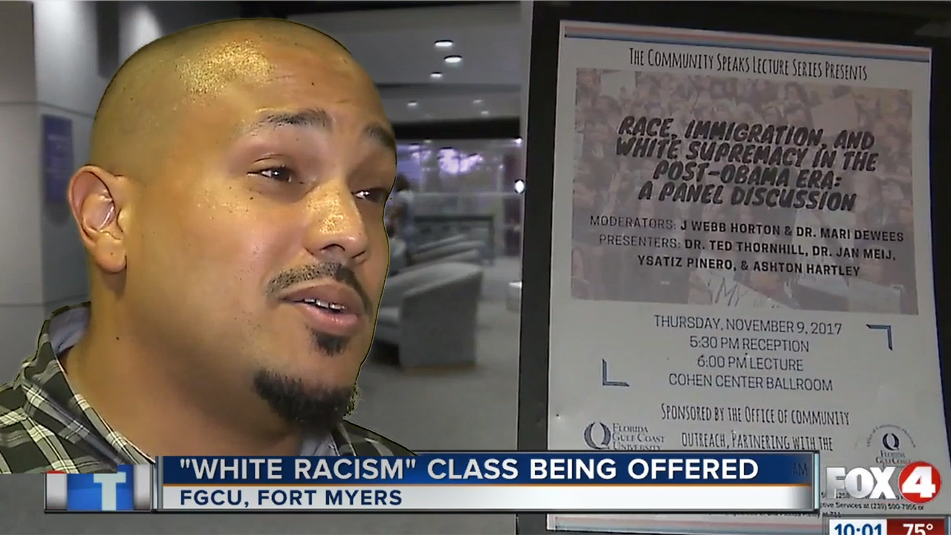 Sociology professor Dr. Ted Thornhill is teaching a "White Racism" class at Florida Gulf Coast University.
