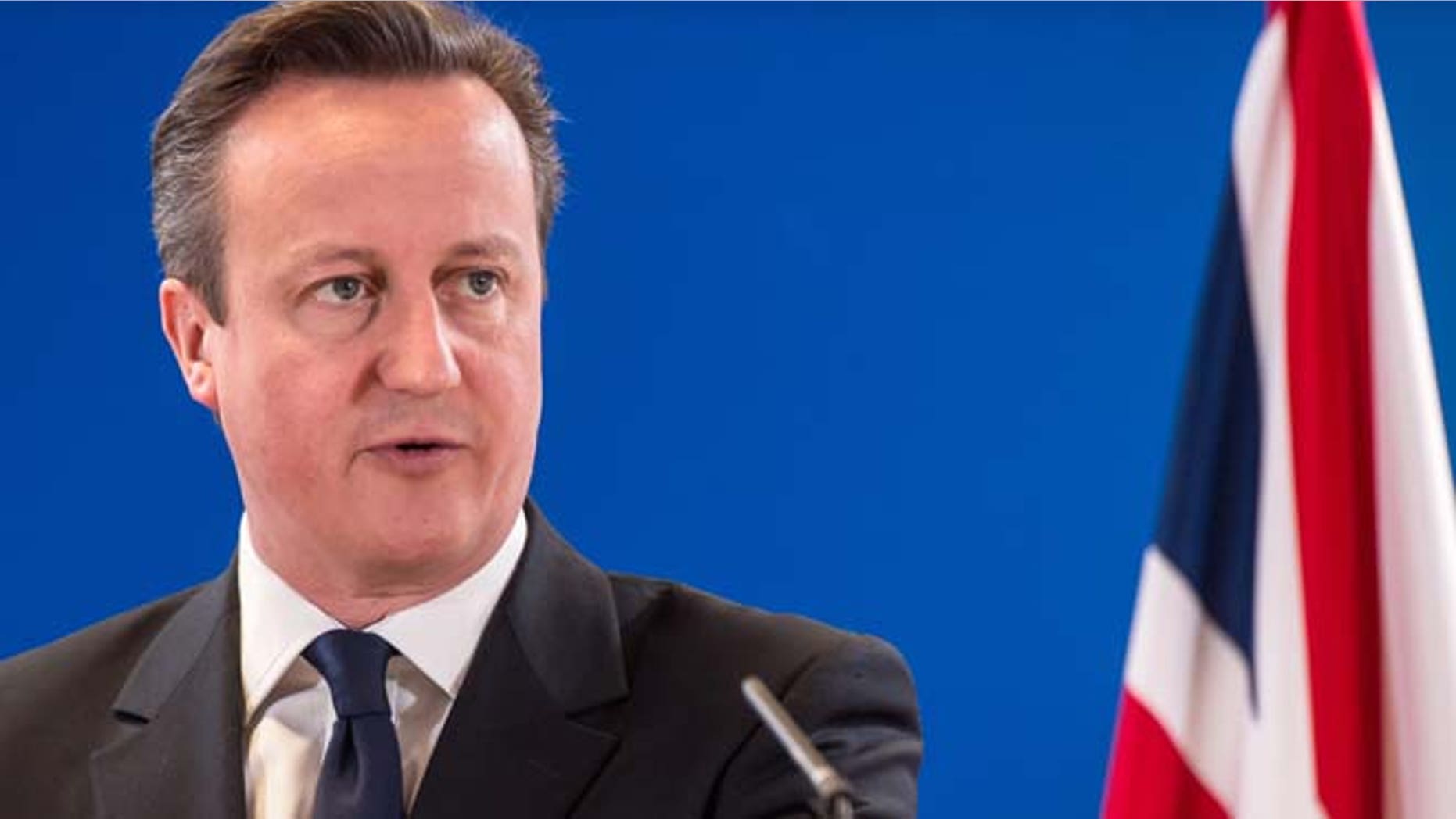March 21, 2014: In this file photo, British Prime Minister David Cameron addresses members of the media at the end of an EU summit in Brussels. (AP)