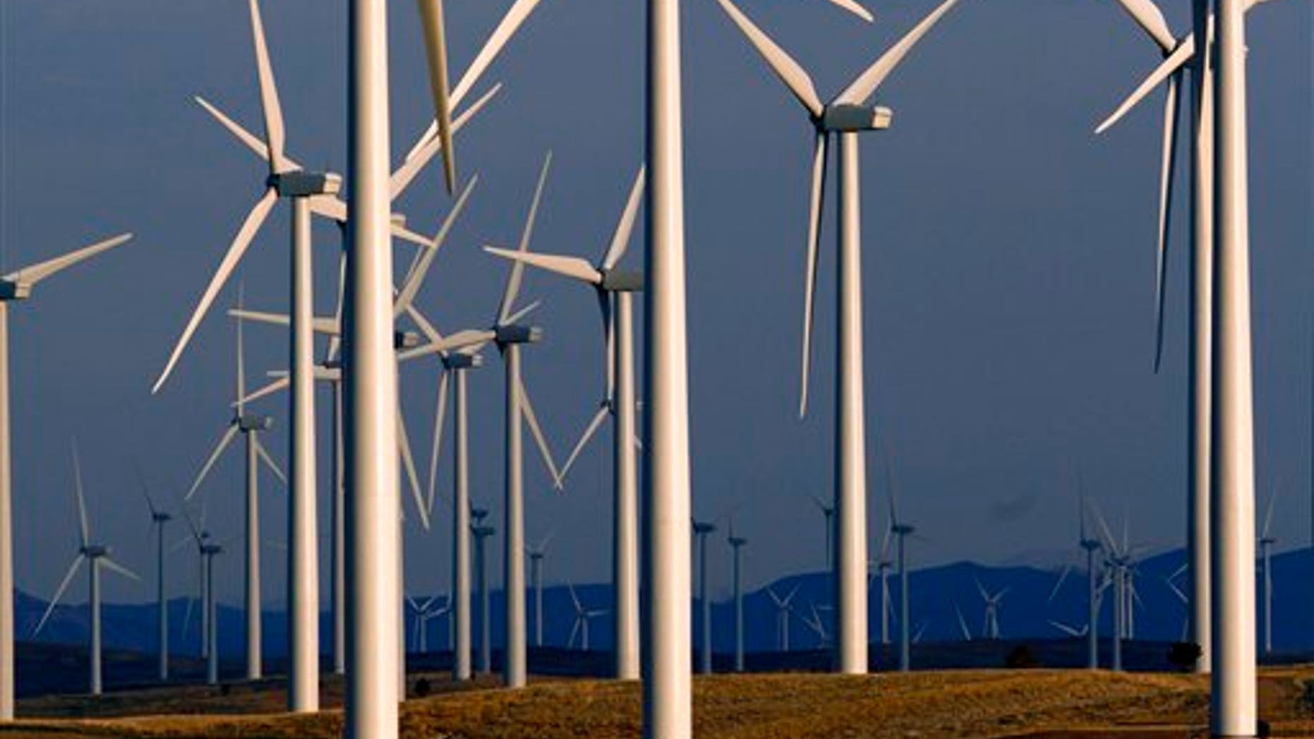 A wind farm in Glenrock, Wyoming.