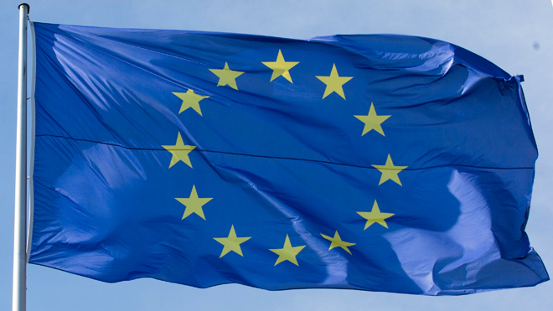 Oct. 12, 2012: An European flag waves in the wind in front of the chancellery in Berlin after the Nobel Peace Prize committee announced the European Union will be honored with the prize.