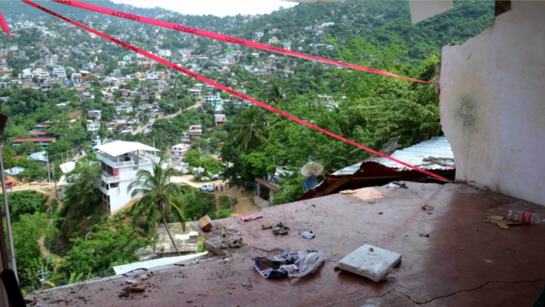 Aug 21, 2013: The wall of a home is missing after it fell during an earthquake in Acapulco. The U.S. Geological Survey said the quake had a magnitude of 6.2 and was centered on the Pacific coast, near the resort of Acapulco.