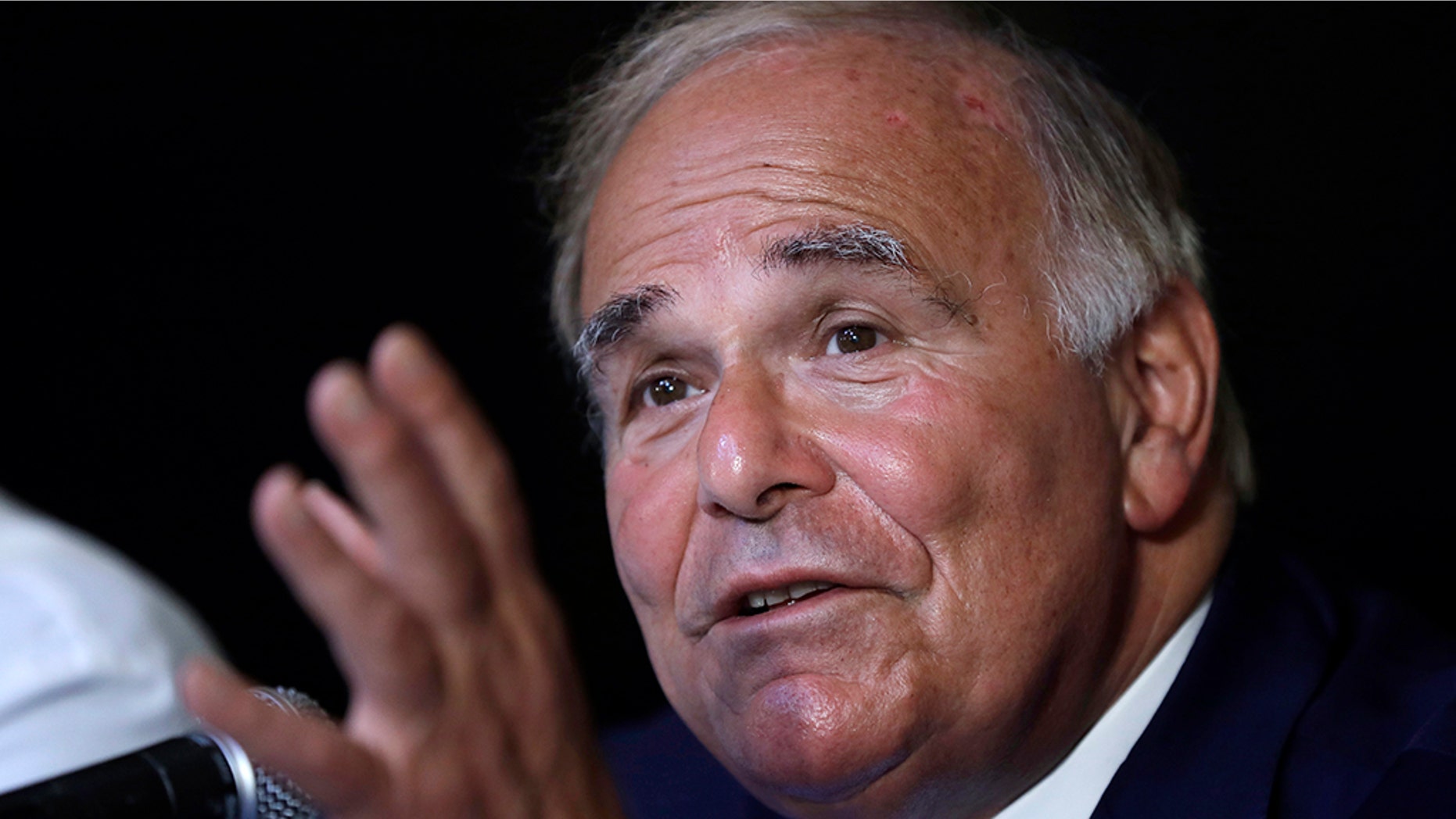 Former Pennsylvania Gov. Ed Rendell speaks at Pennsylvania Hospital in Philadelphia on June 18, 2018. Rendell is battling Parkinson's disease.