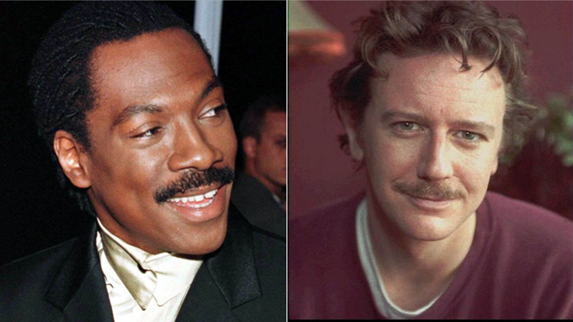 Eddie Murphy, left, and Judge Reinhold, right, are seen in these file photos.