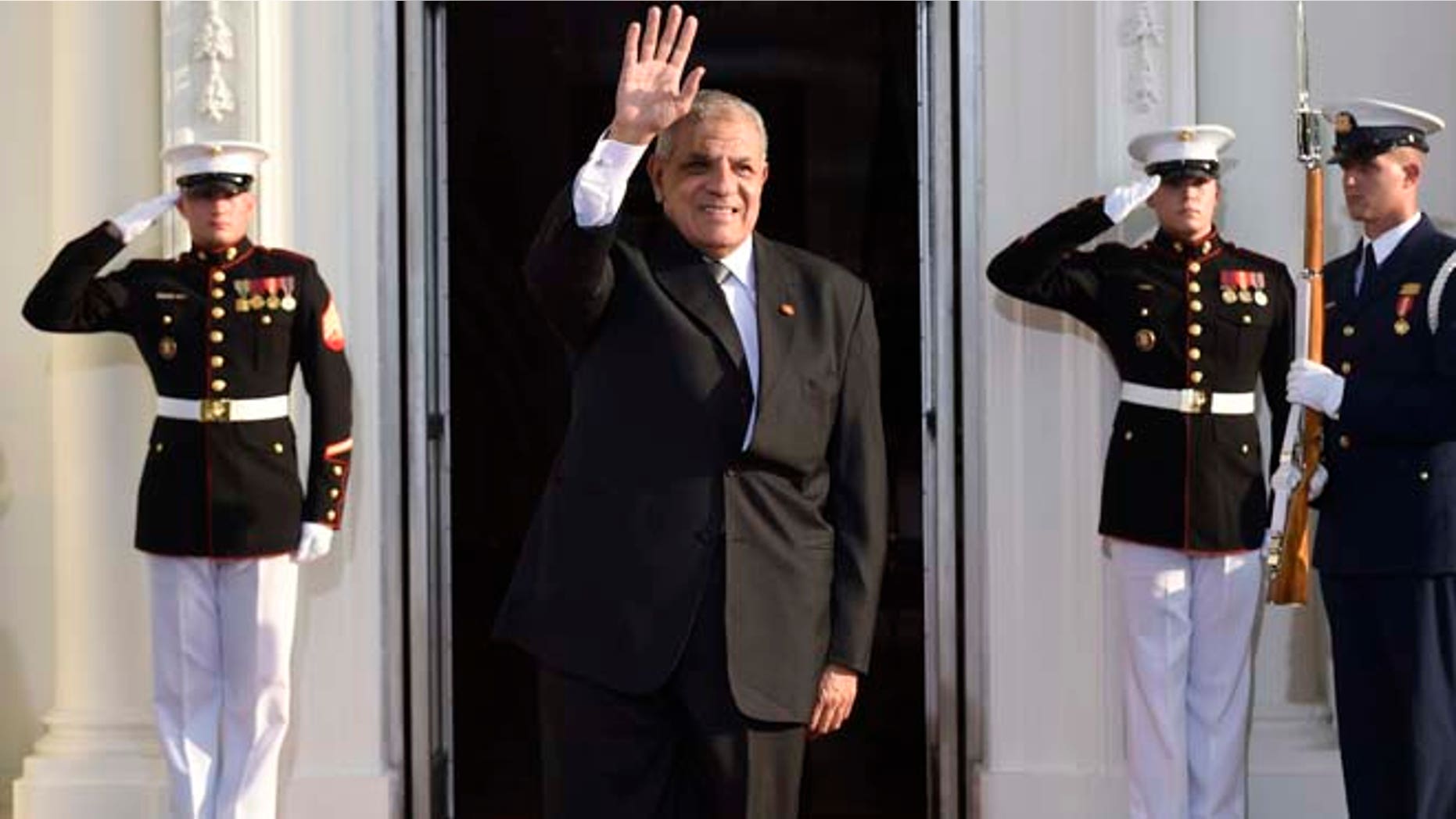 Aug. 5, 2014: Egyptian Prime Minister Ibrahim Mahlab arrives for a dinner hosted by President Barack Obama for the U.S. Africa Leaders Summit. (AP)