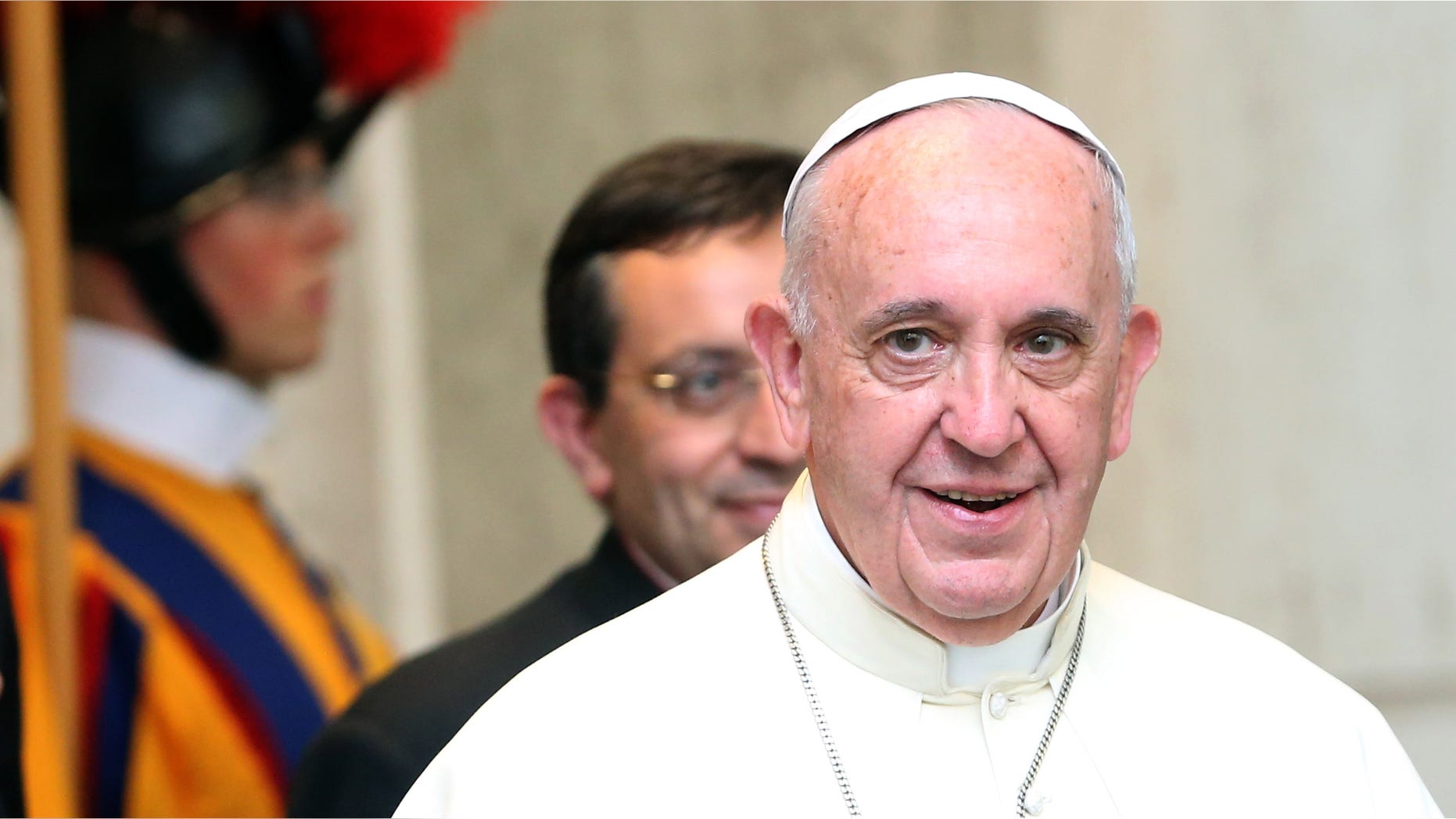 VATICAN CITY, VATICAN - JUNE 07: Pope Francis leaves the Paul VI Hall after an audience with President of Argentina Cristina Fernandez de Kirchner on June 7, 2015 in Vatican City, Vatican. The Vatican said it could be possible for Pope Francis to visit Argentina in the spring of 2016. (Photo by Franco Origlia/Getty Images)