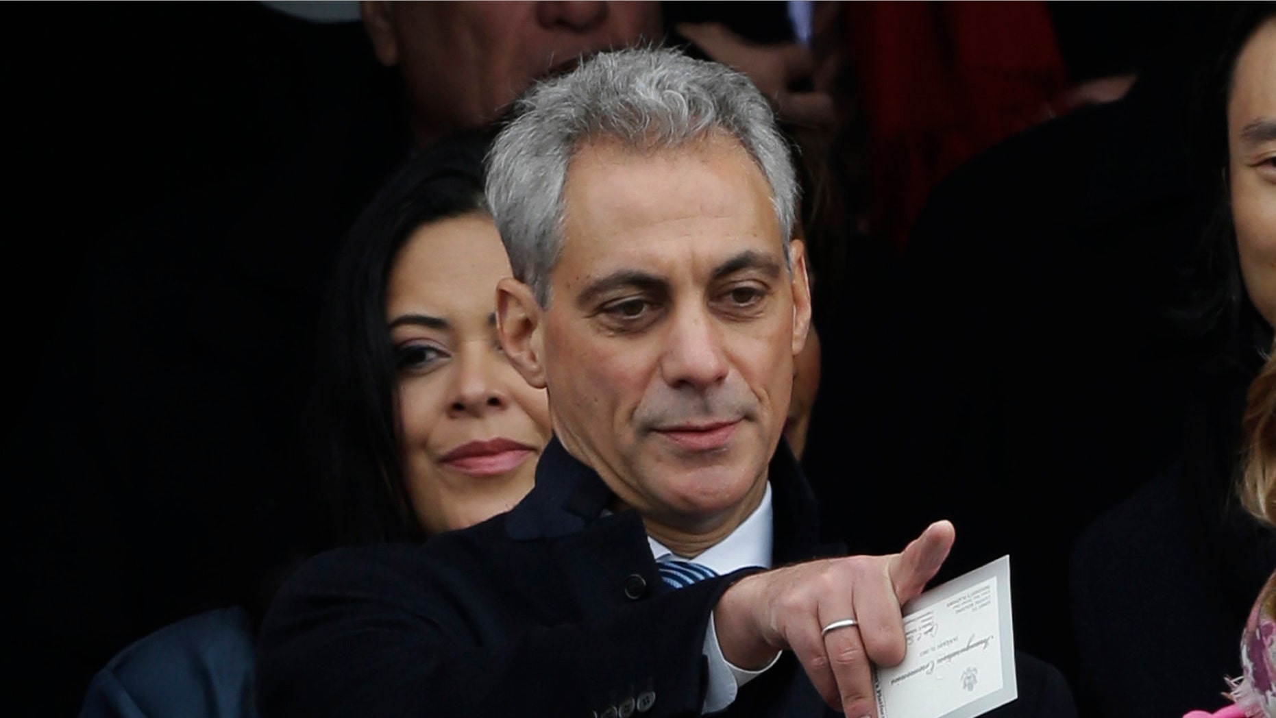 FILE: Jan. 21, 2013: Chicago Mayor Rahm Emanuel at the swearing-in of President Obama at the U.S. Capitol in Washington, D.C.