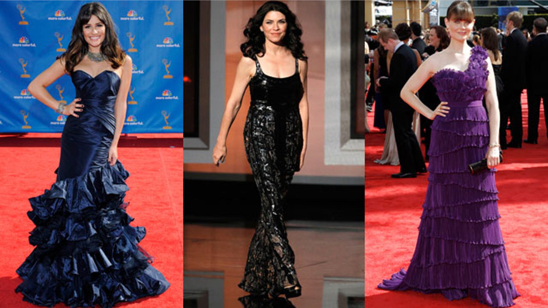 Lea Michele, Julianna Marguiles and Emily Deschanel wore some of the top trends on the Emmy's red carpet.