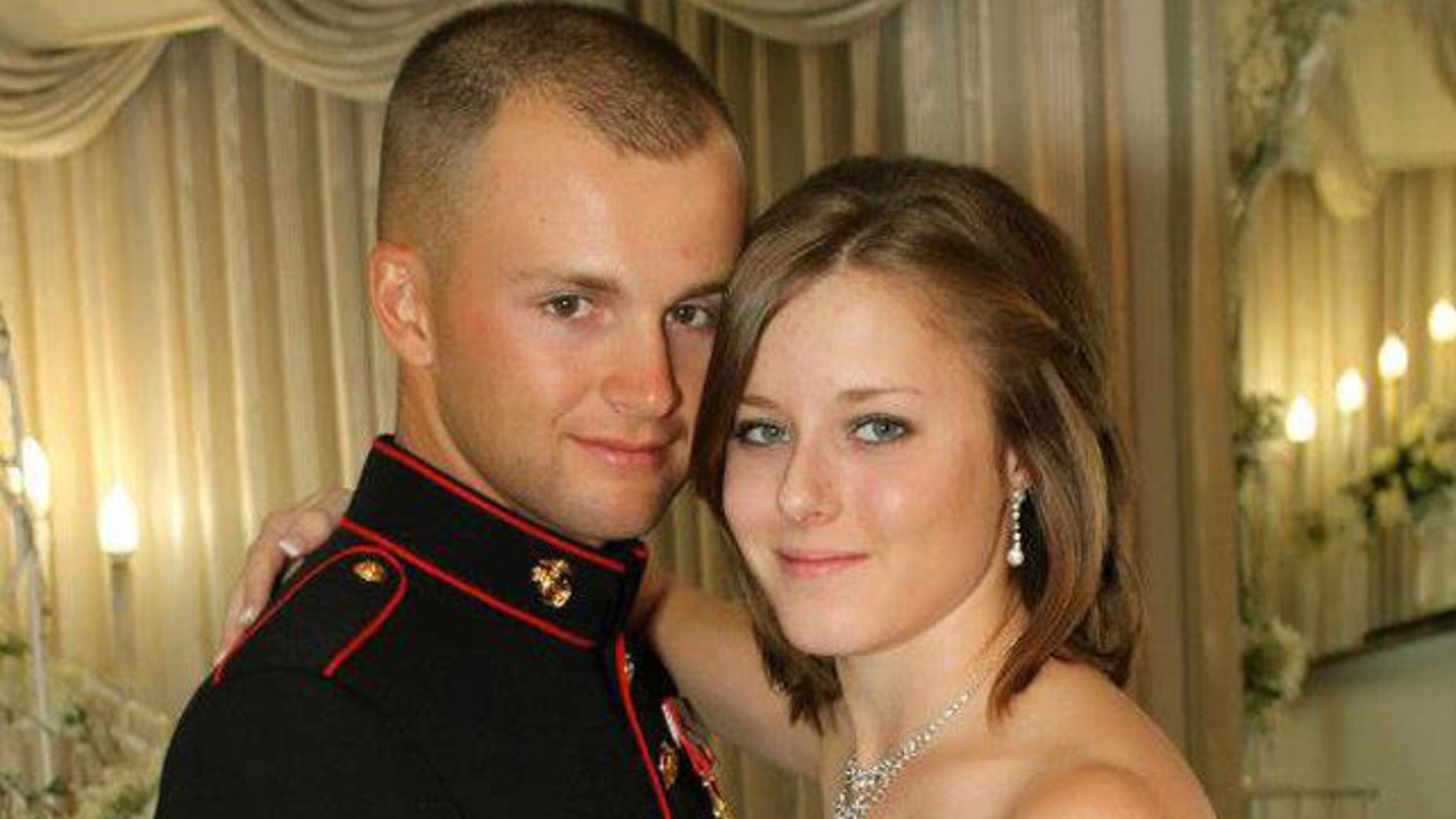Erin Corwin, 20, is pictured here with her husband, Marine Cpl. Jonathan Corwin.
