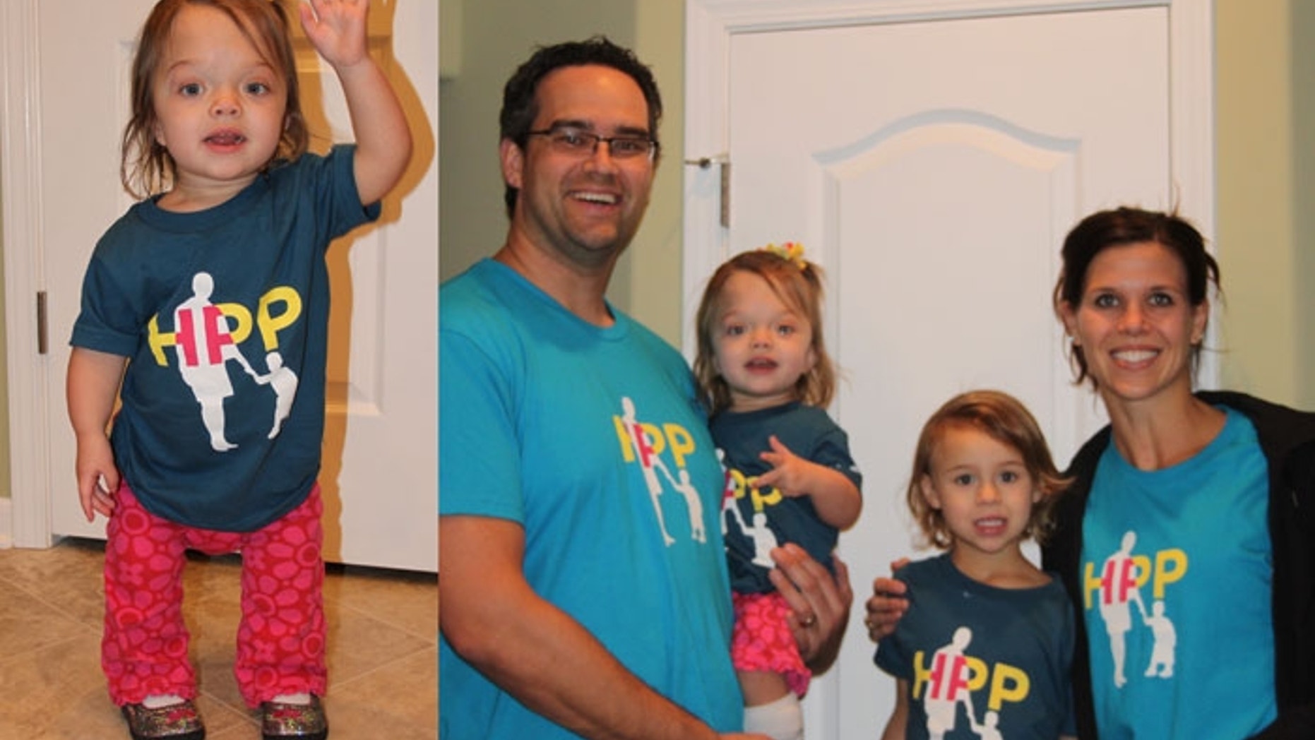 Evie Elsaesser, 2, and her family: Mom Lindsey, father John, and sister Lyla, 4.