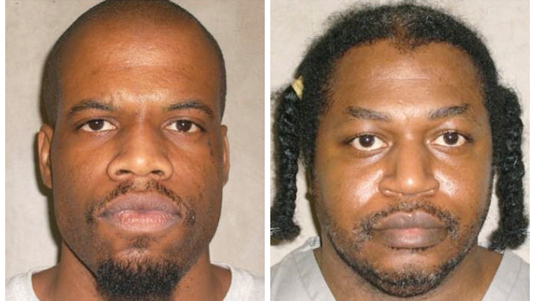This photo combo of images provided by the Oklahoma Department of Corrections shows Clayton Lockett, left, and Charles Warner. Lockett and Warner, two death-row inmates who want to know the source of drugs that will be used to execute them, have placed Oklahomas two highest courts at odds and prompted aggravated members of the Legislature to call for the impeachment of Oklahoma Supreme Court justices. (AP Photo/Oklahoma Department of Corrections)
