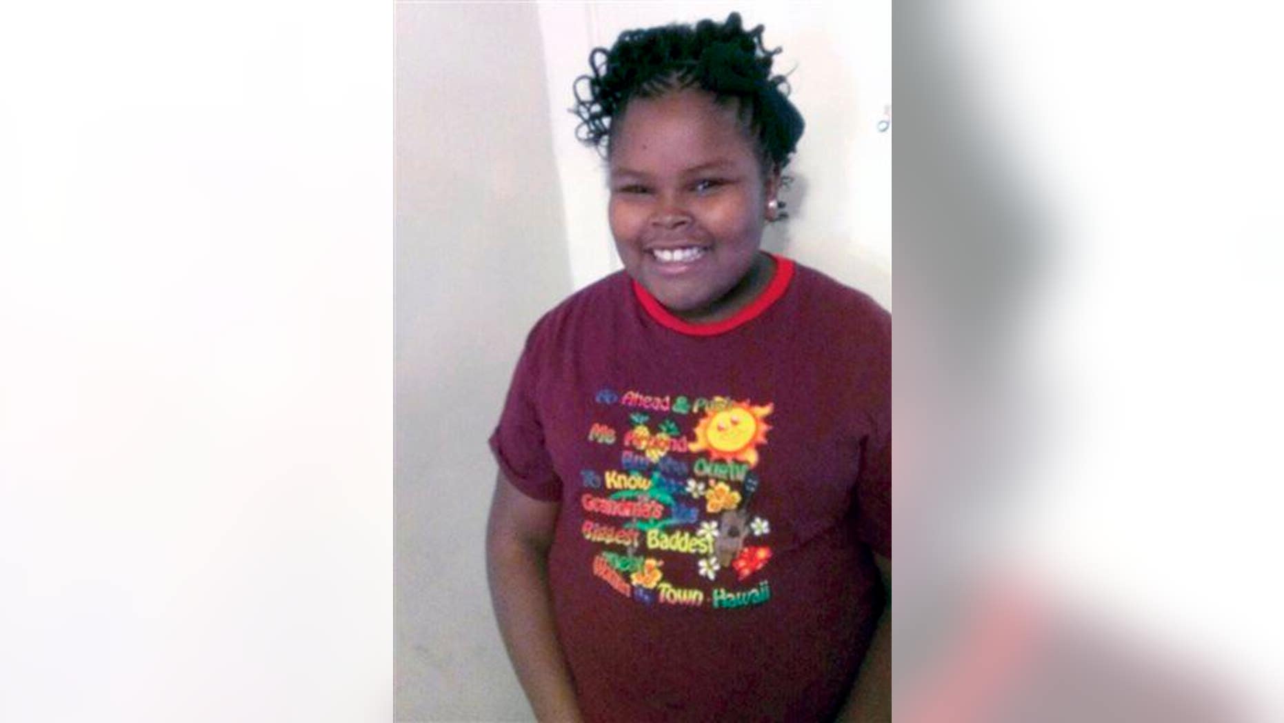 This undated file photo provided by the McMath family and Omari Sealey shows Jahi McMath.