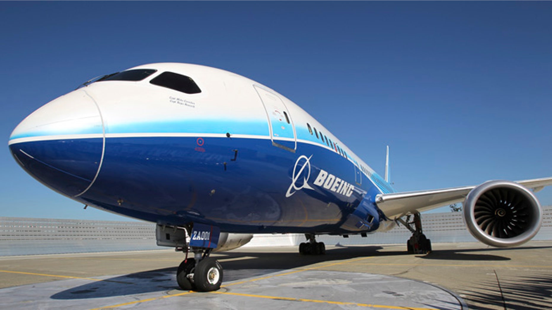 Aug. 26, 2011: A 787 Dreamliner sits on the tarmac at Boeing Commercial Airplanes manufacturing facilities at Paine Field, Everett, Washington during the jetliner's certification event.