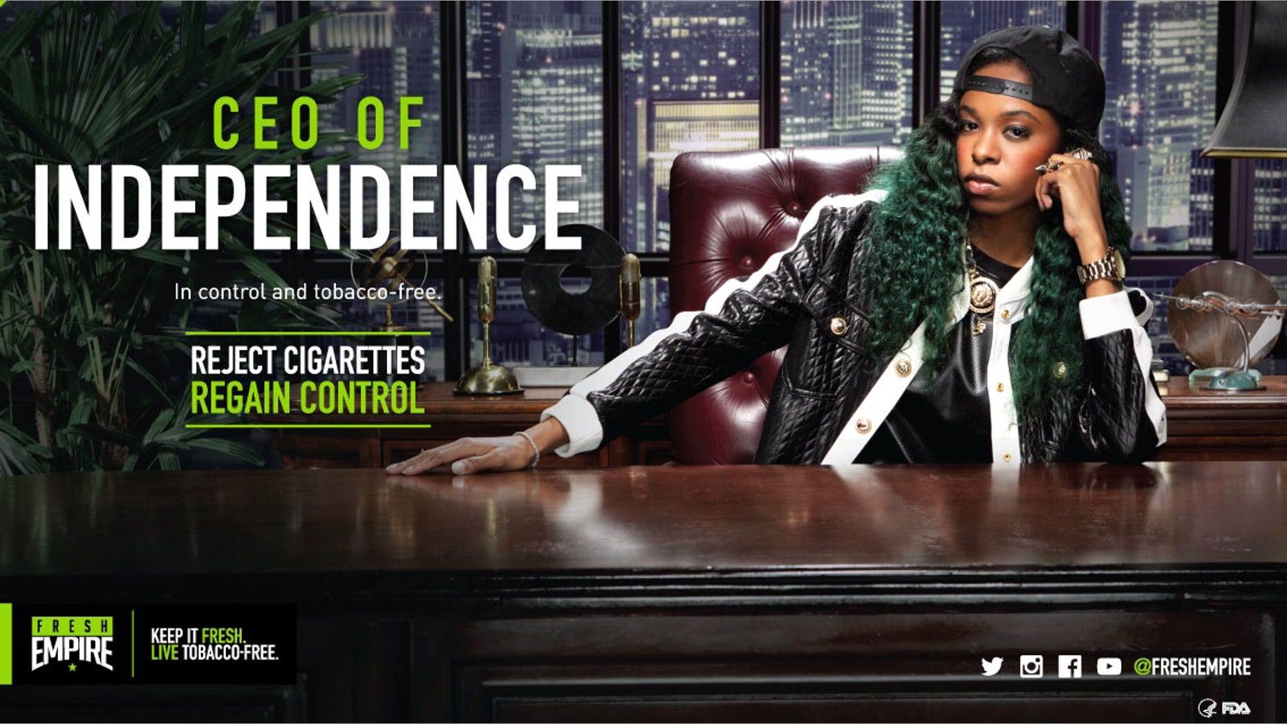This image provided by the Food and Drug Administration shows an ad that is part of the agency's "Fresh Empire" campaign.